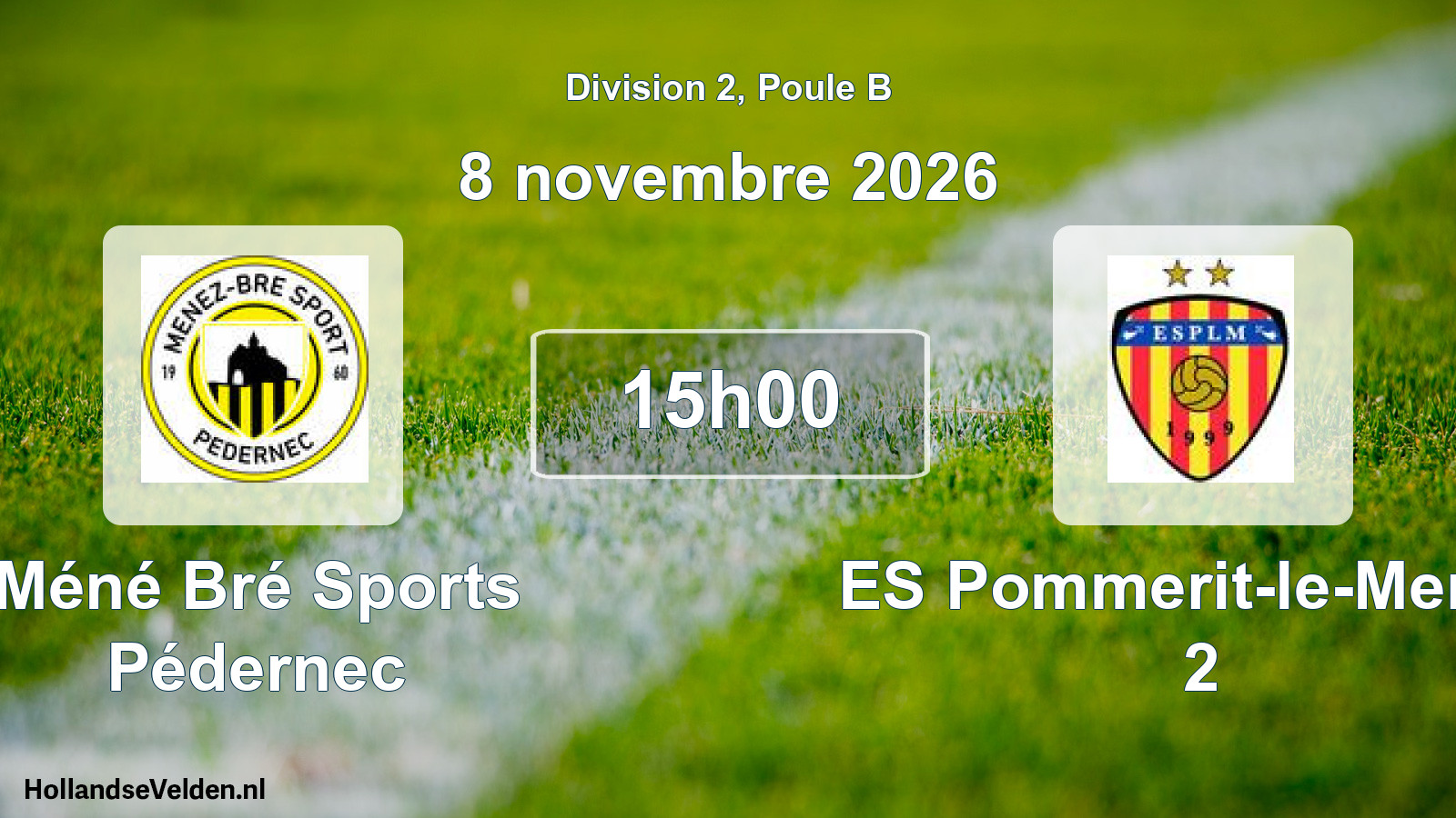 Match programmé: Méné Bré Sports Pédernec - ES Pommerit-le-Merzer 2 (8 novembre 2026)