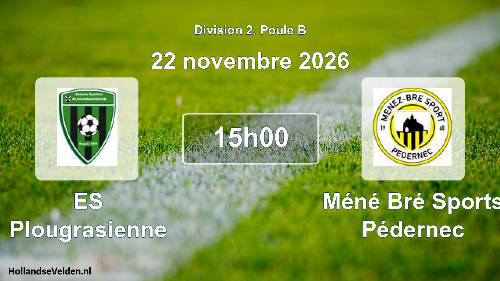 Match programmé: ES Plougrasienne - Méné Bré Sports Pédernec (22 novembre 2026)