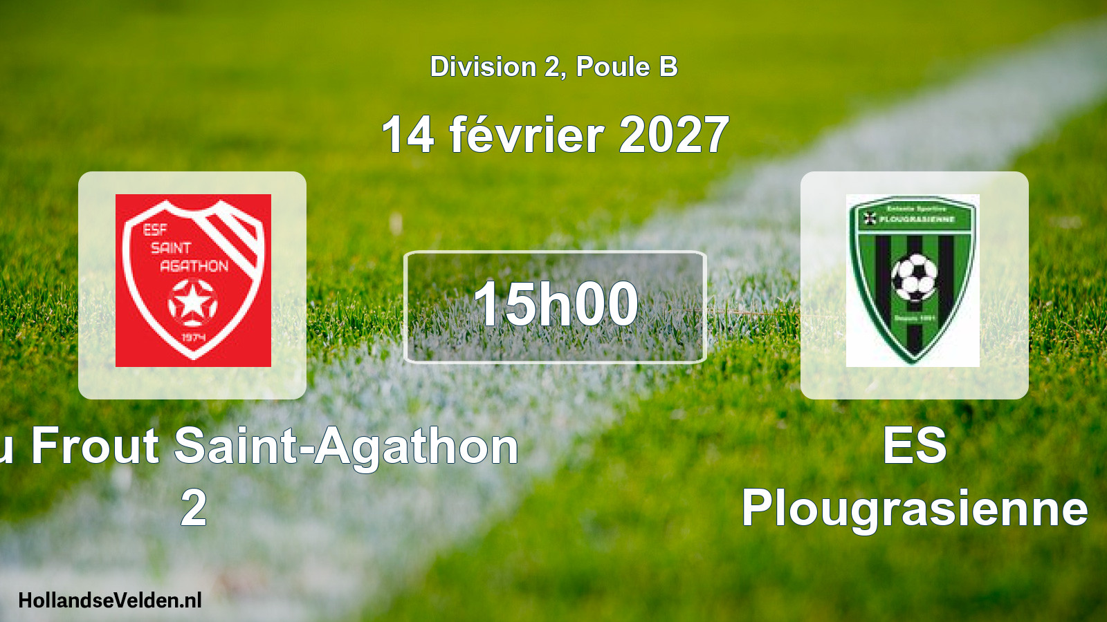 Match programmé: ES du Frout Saint-Agathon 2 - ES Plougrasienne (14 février 2027)