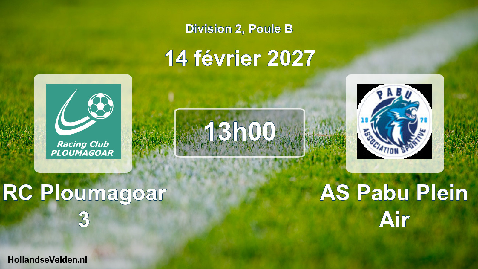Match programmé: RC Ploumagoar 3 - AS Pabu Plein Air (14 février 2027)