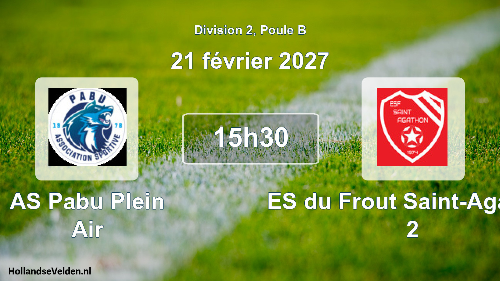 Match programmé: AS Pabu Plein Air - ES du Frout Saint-Agathon 2 (21 février 2027)