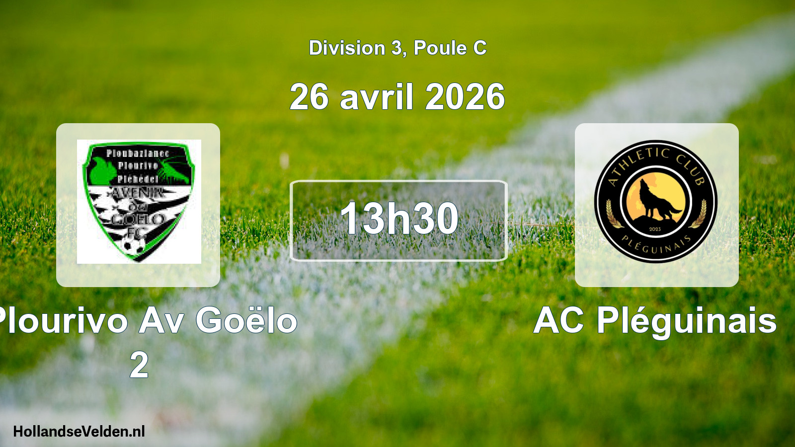 Match programmé: Plourivo Av Goëlo 2 - AC Pléguinais (26 avril 2026)