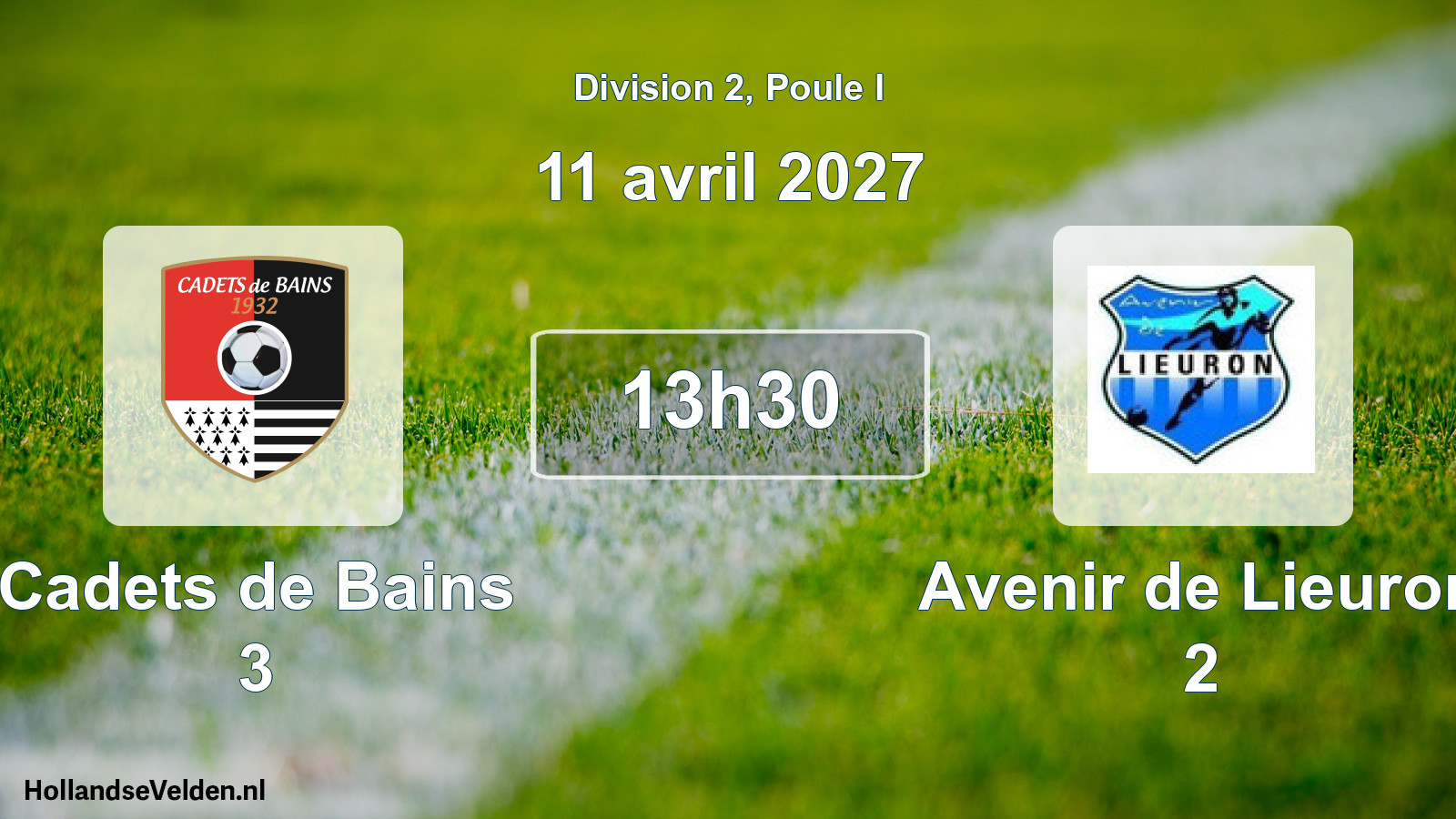 Match programmé: Cadets de Bains 3 - Avenir de Lieuron 2 (11 avril 2027)