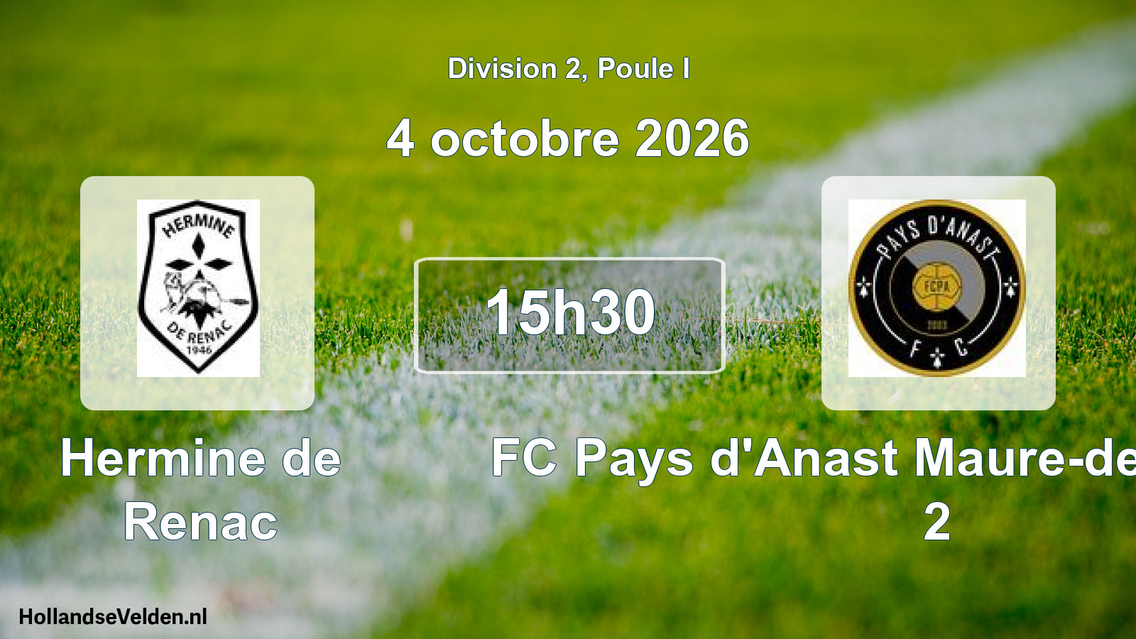 Scheduled Match: Hermine de Renac - FC Pays d'Anast Maure-de-Bretagne 2 (4 October 2026)