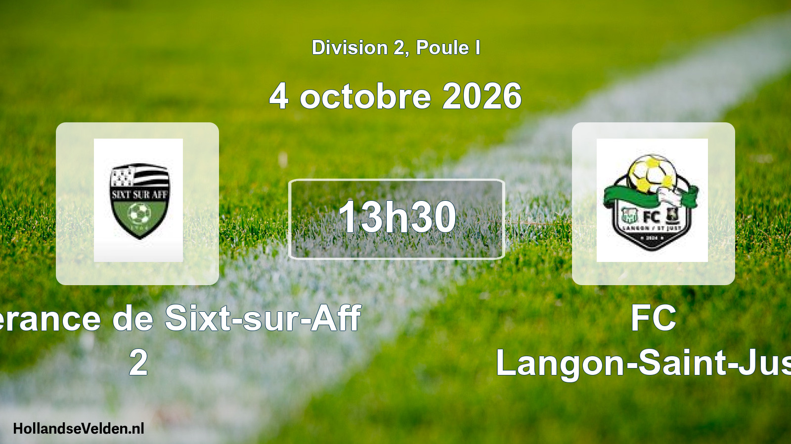 Scheduled Match: Esperance de Sixt-sur-Aff 2 - FC Langon-Saint-Just (4 October 2026)