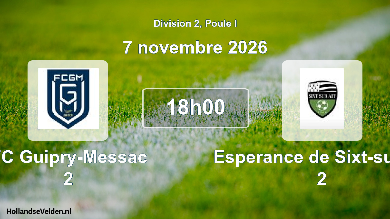 Match programmé: FC Guipry-Messac 2 - Esperance de Sixt-sur-Aff 2 (7 novembre 2026)