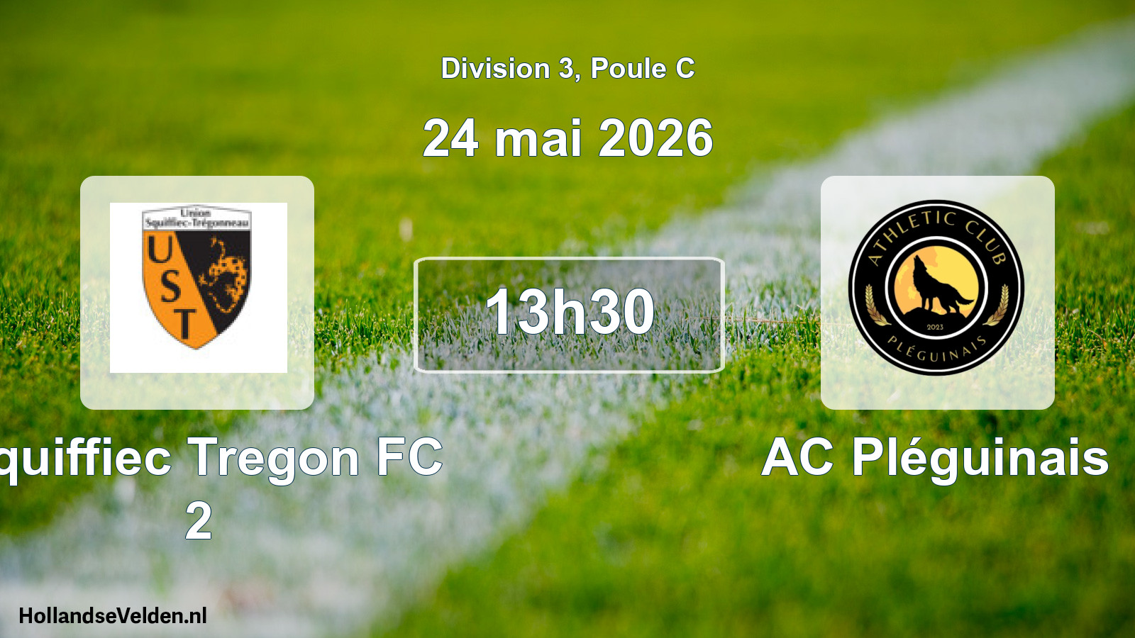 Match programmé: Squiffiec Tregon FC 2 - AC Pléguinais (24 mai 2026)