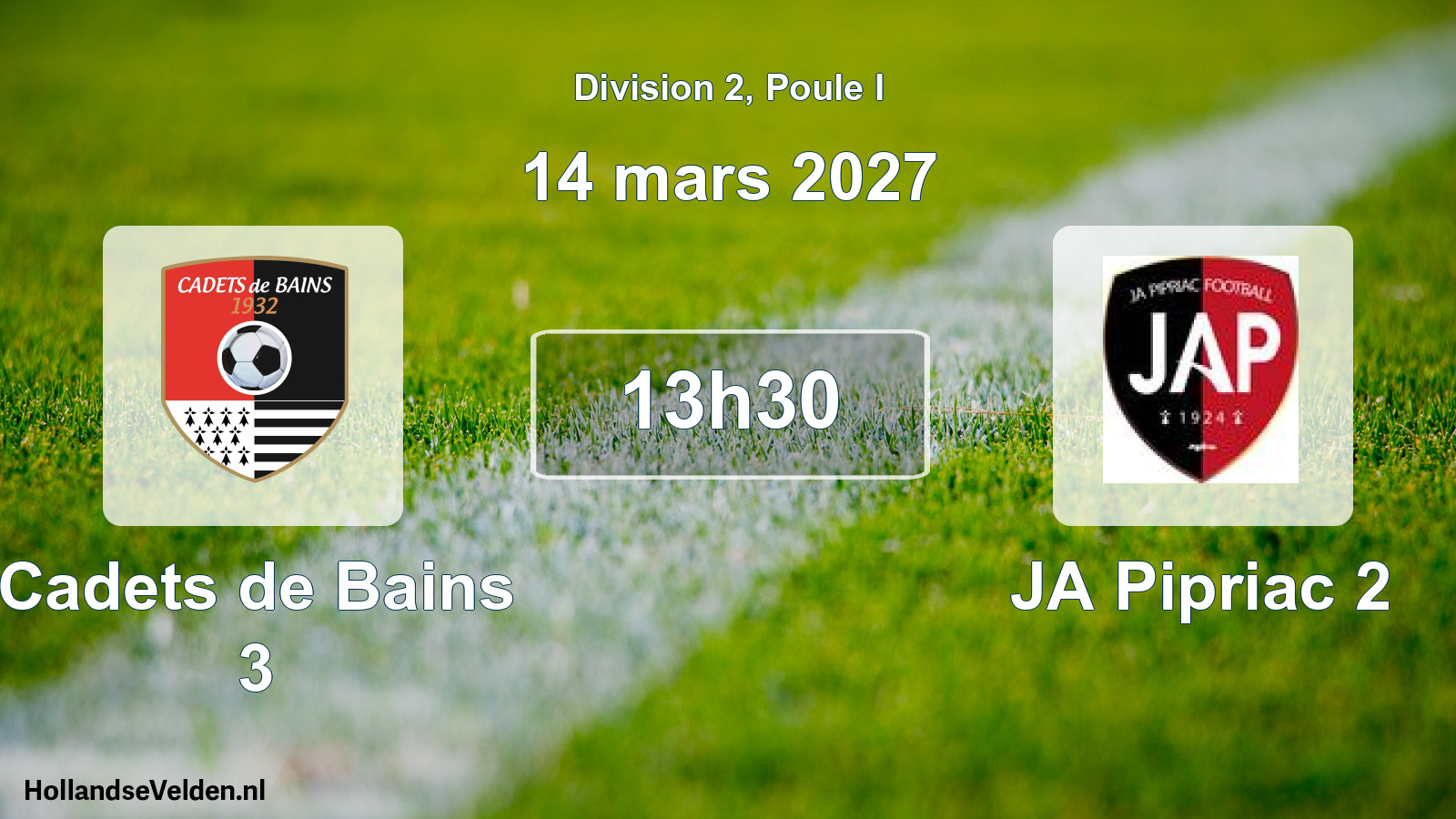 Scheduled Match: Cadets de Bains 3 - JA Pipriac 2 (14 March 2027)