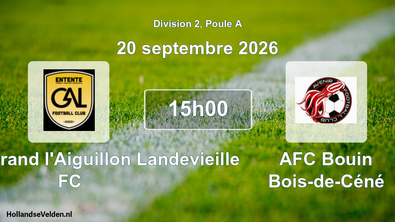 Scheduled Match: Entente Givrand l'Aiguillon Landevieille FC - AFC Bouin Bois-de-Céné (20 September 2026)