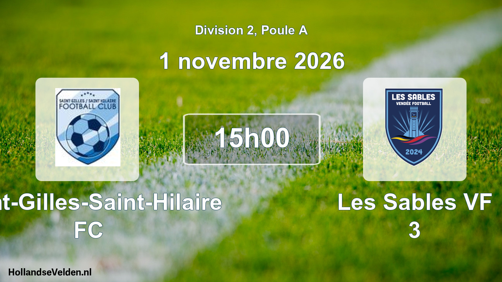 Scheduled Match: Saint-Gilles-Saint-Hilaire FC - Les Sables VF 3 (1 November 2026)