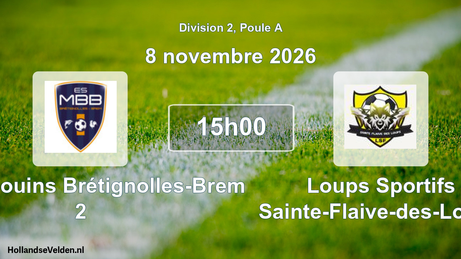 Scheduled Match: ES Marsouins Brétignolles-Brem 2 - Loups Sportifs Sainte-Flaive-des-Loups (8 November 2026)