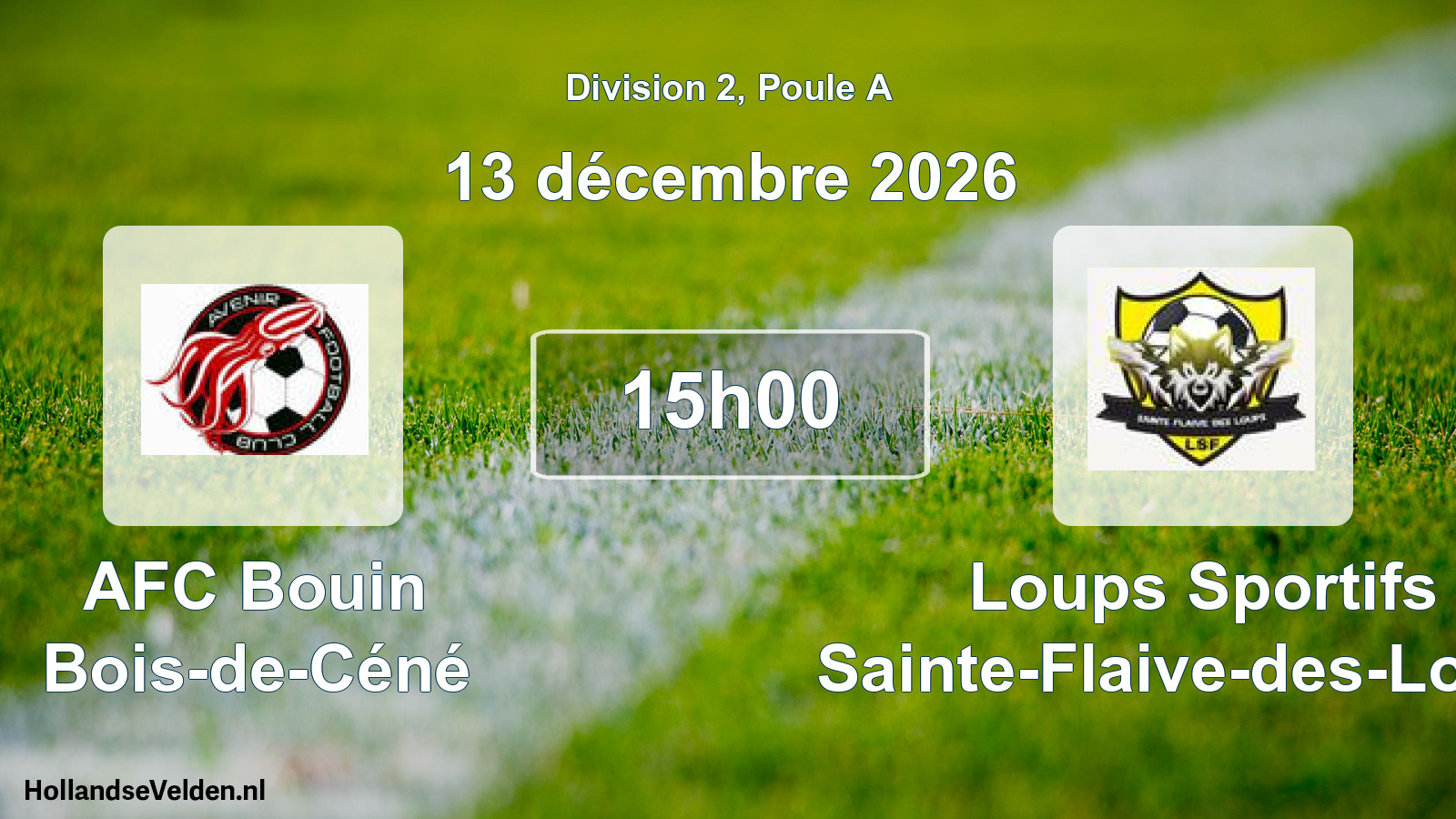 Scheduled Match: AFC Bouin Bois-de-Céné - Loups Sportifs Sainte-Flaive-des-Loups (13 December 2026)
