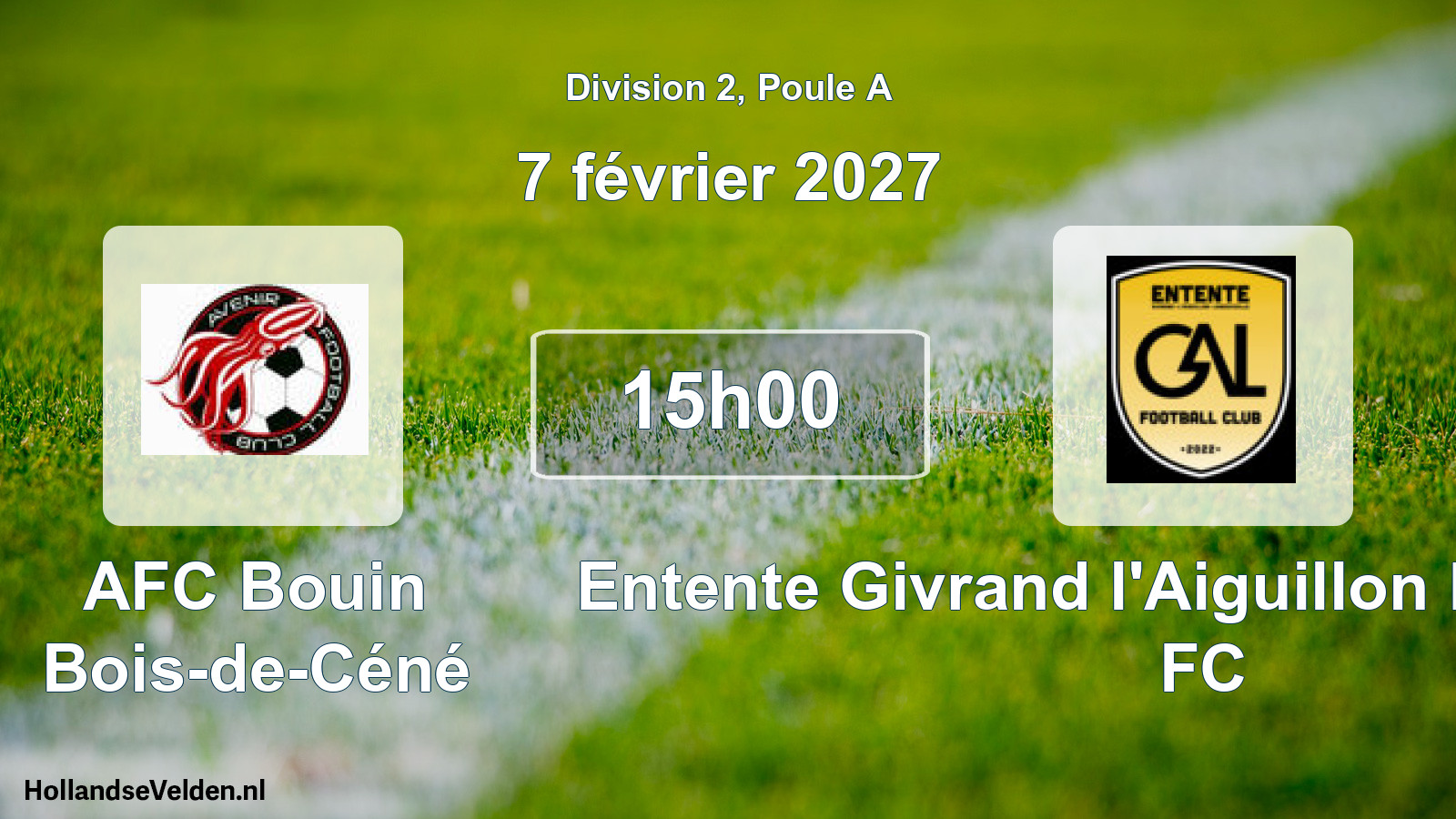 Geplande wedstrijd: AFC Bouin Bois-de-Céné - Entente Givrand l'Aiguillon Landevieille FC (7 februari 2027)