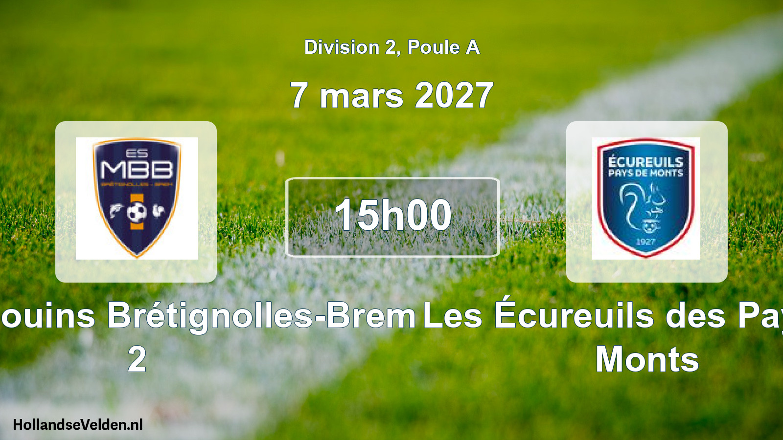 Scheduled Match: ES Marsouins Brétignolles-Brem 2 - Les Écureuils des Pays de Monts (7 March 2027)