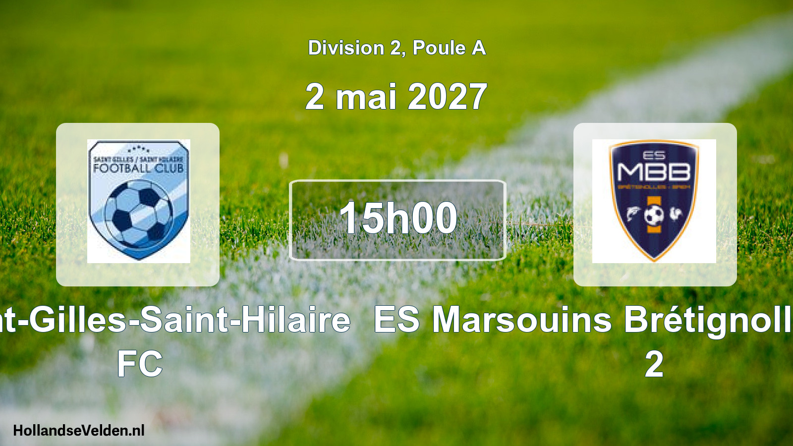 Match programmé: Saint-Gilles-Saint-Hilaire FC - ES Marsouins Brétignolles-Brem 2 (2 mai 2027)
