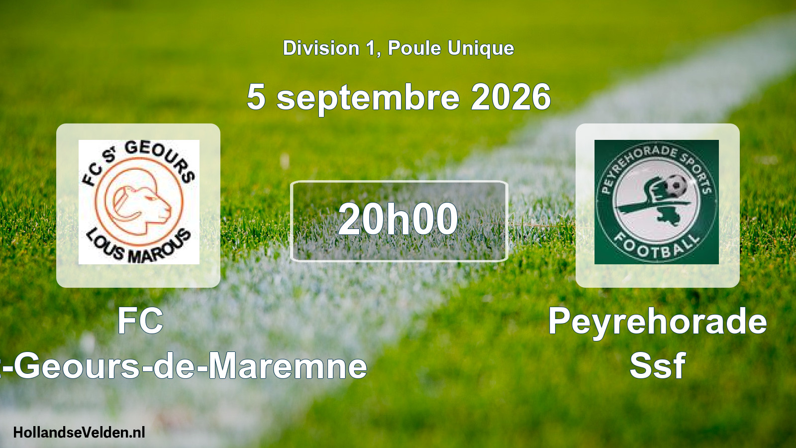 Scheduled Match: FC Saint-Geours-de-Maremne - Peyrehorade Ssf (5 September 2026)