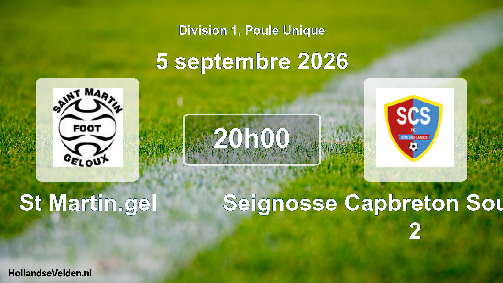 Scheduled Match: St Martin.gel - Seignosse Capbreton Soustons FC 2 (5 September 2026)