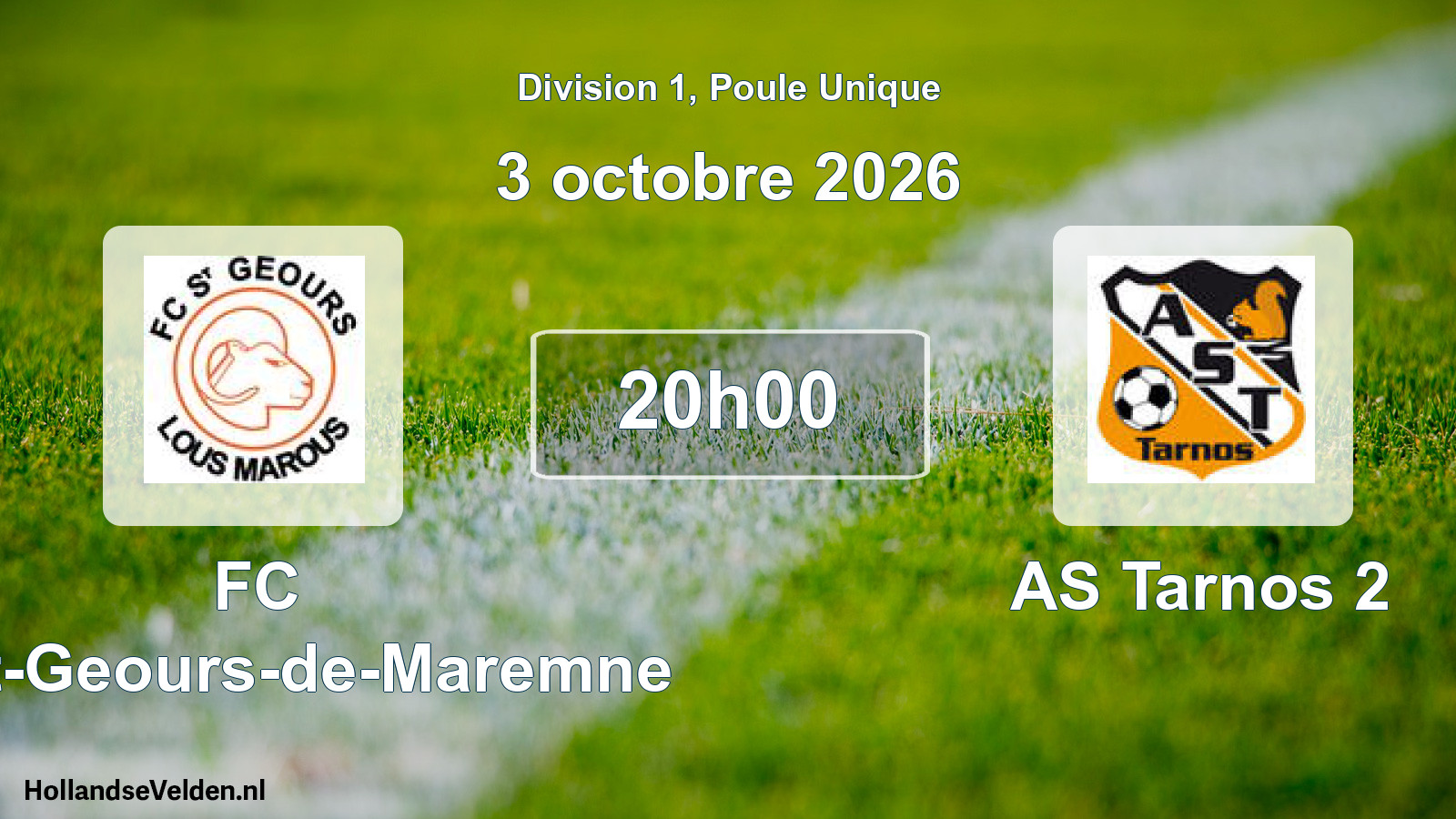 Geplande wedstrijd: FC Saint-Geours-de-Maremne - AS Tarnos 2 (3 oktober 2026)