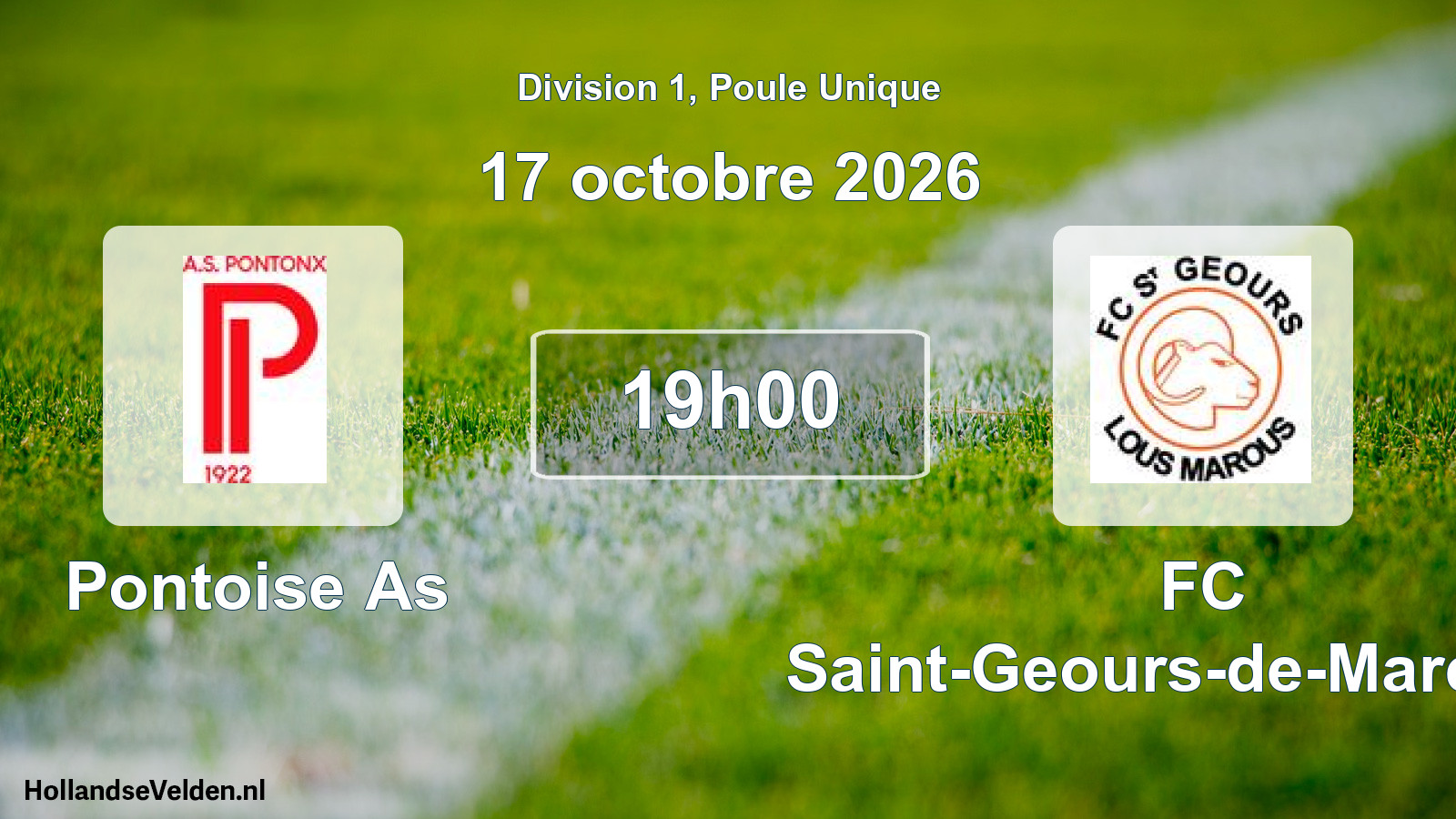 Scheduled Match: Pontoise As - FC Saint-Geours-de-Maremne (17 October 2026)
