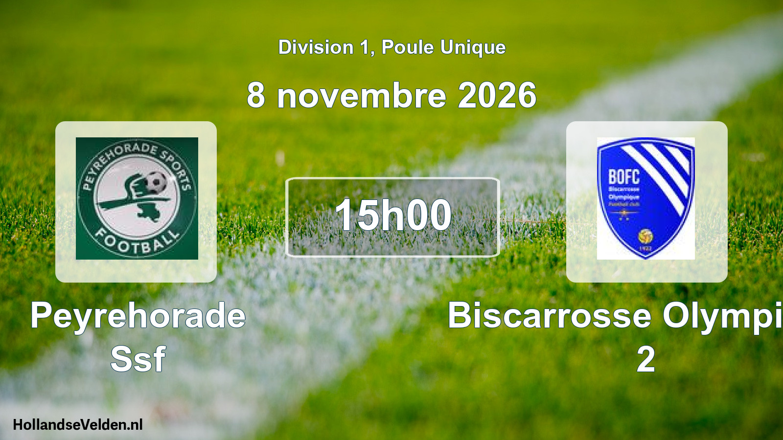 Geplande wedstrijd: Peyrehorade Ssf - Biscarrosse Olympique 2 (8 november 2026)