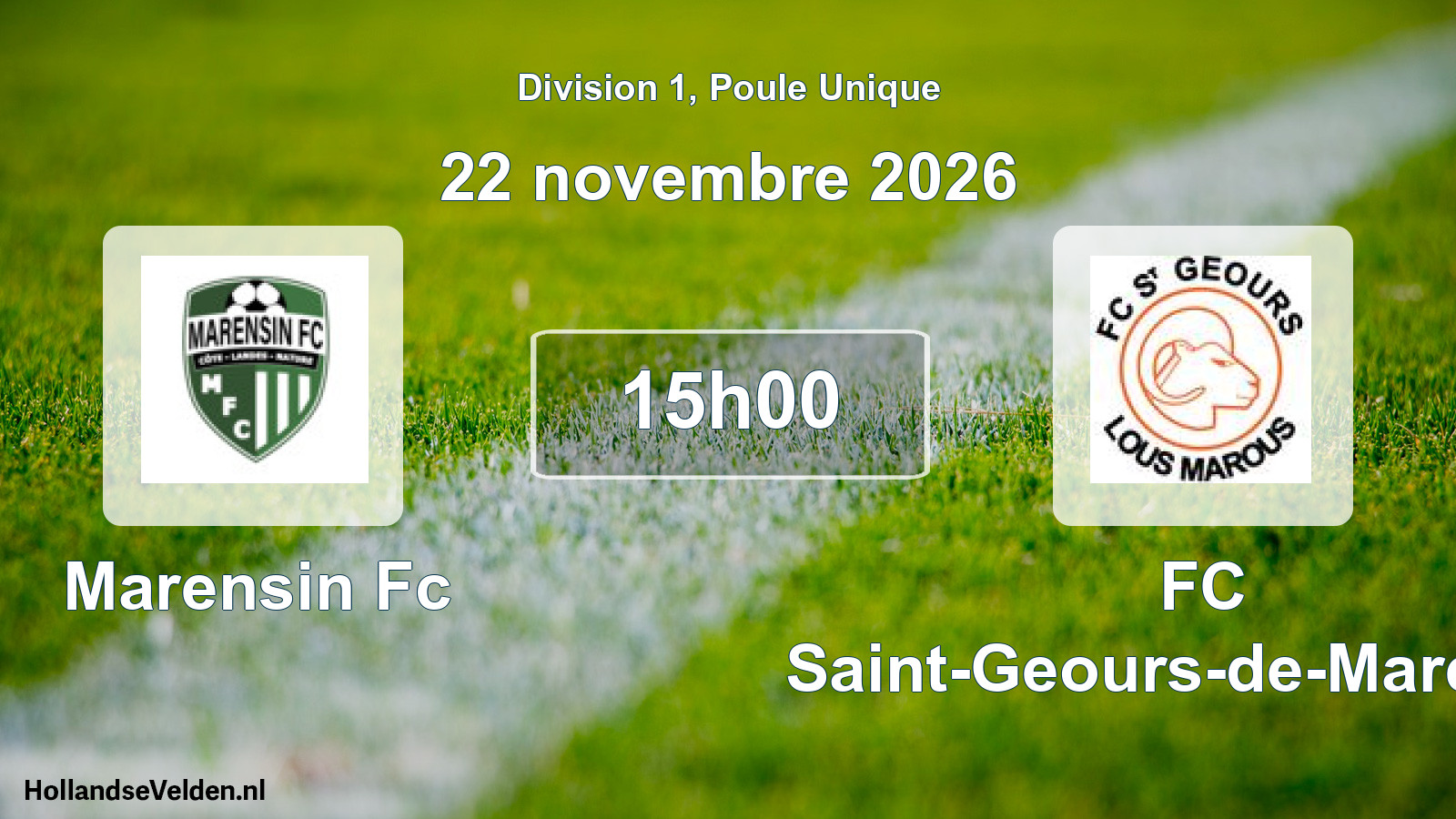 Scheduled Match: Marensin Fc - FC Saint-Geours-de-Maremne (22 November 2026)