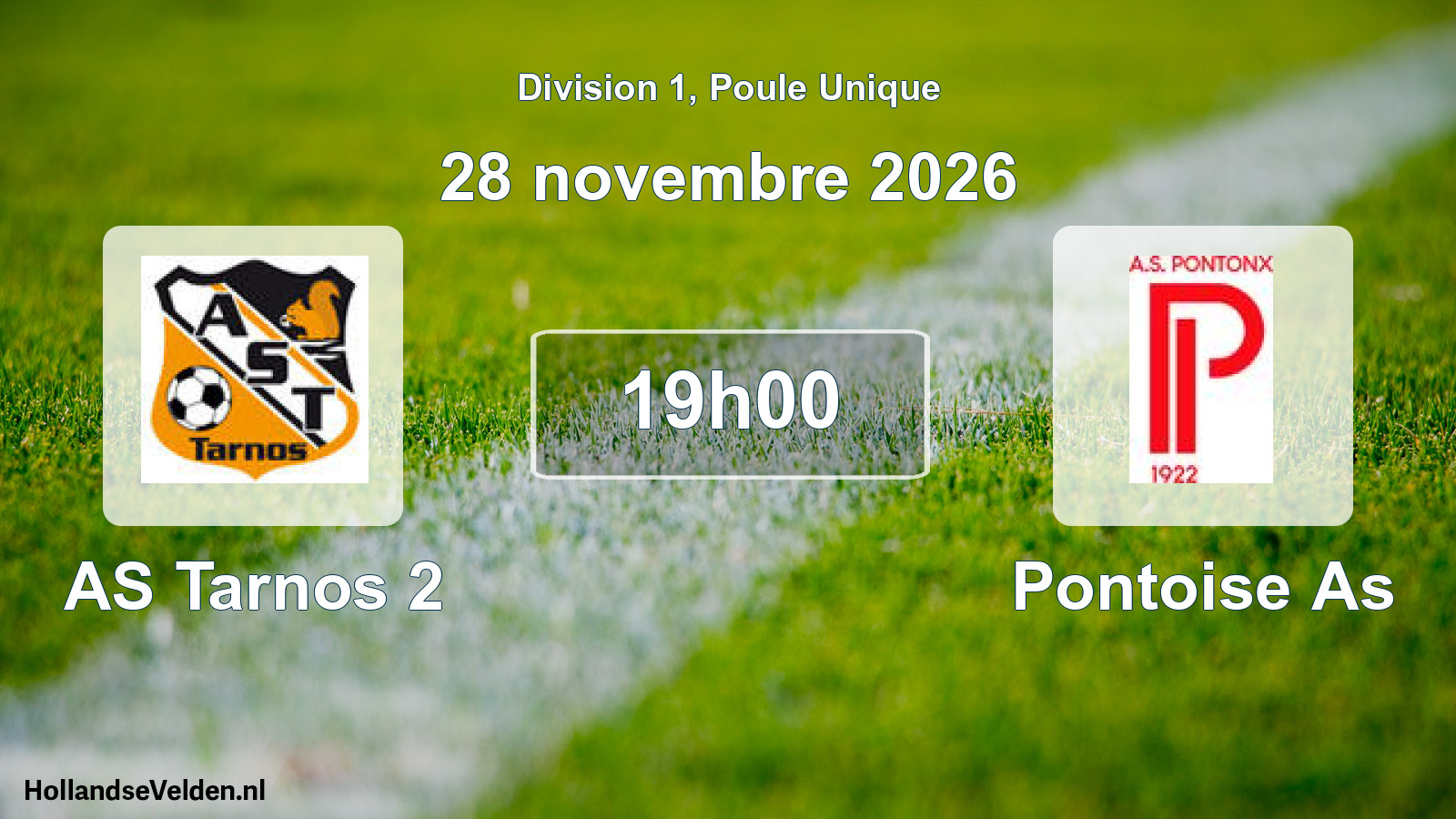Scheduled Match: AS Tarnos 2 - Pontoise As (28 November 2026)
