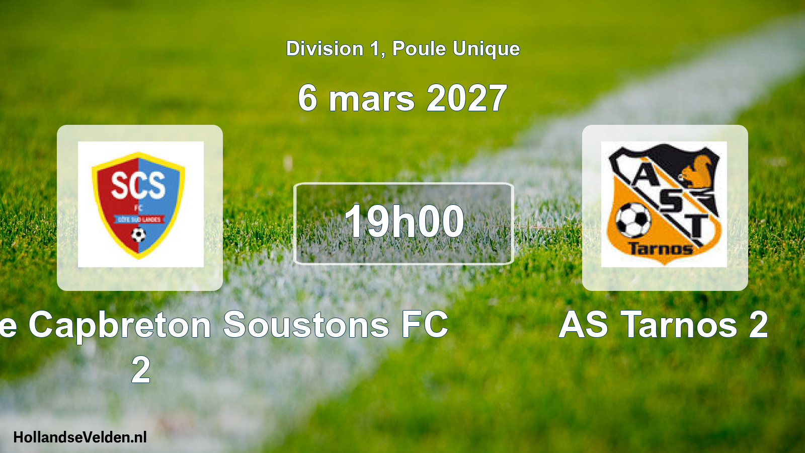 Geplande wedstrijd: Seignosse Capbreton Soustons FC 2 - AS Tarnos 2 (6 maart 2027)