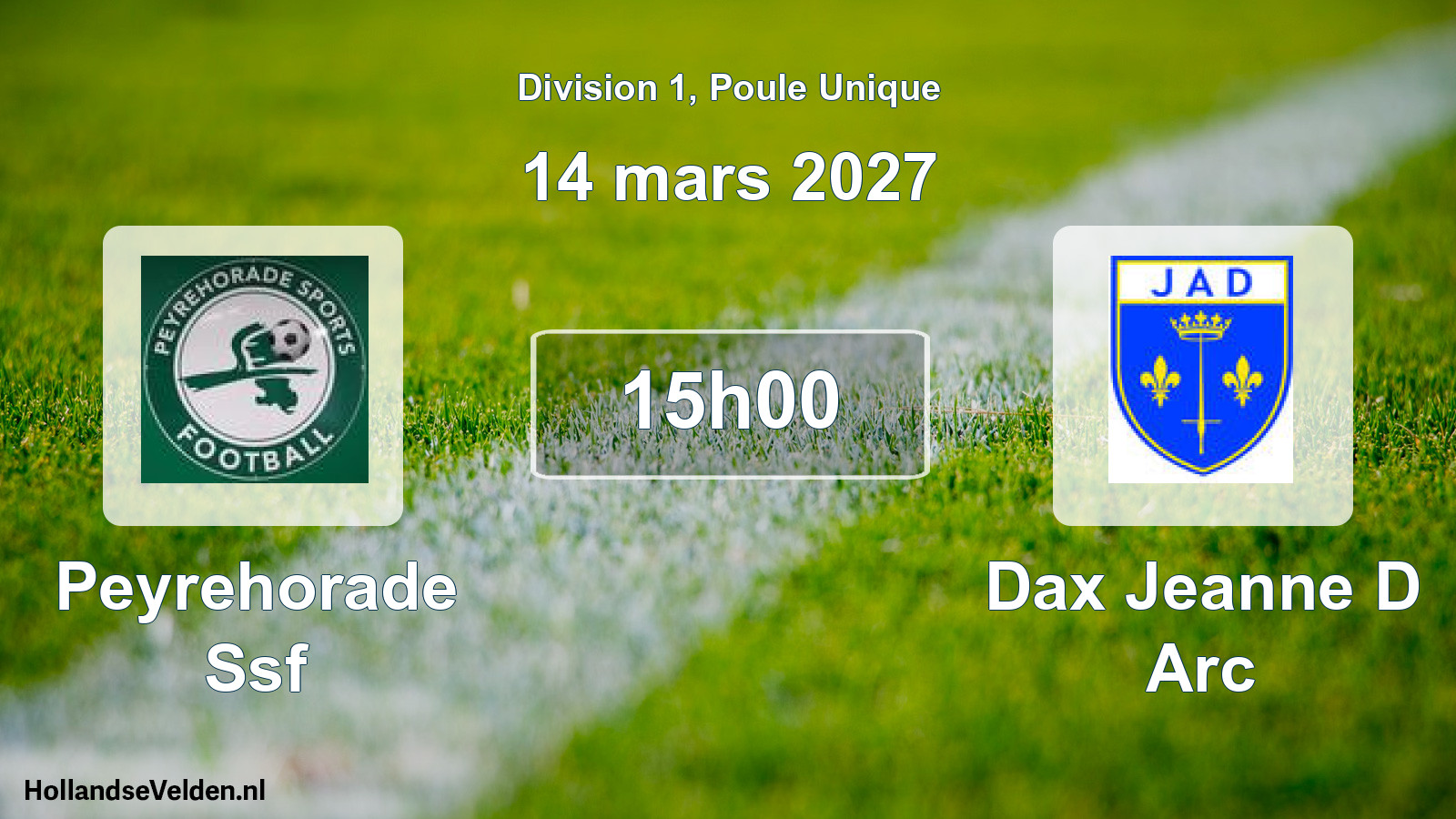 Geplande wedstrijd: Peyrehorade Ssf - Dax Jeanne D Arc (14 maart 2027)