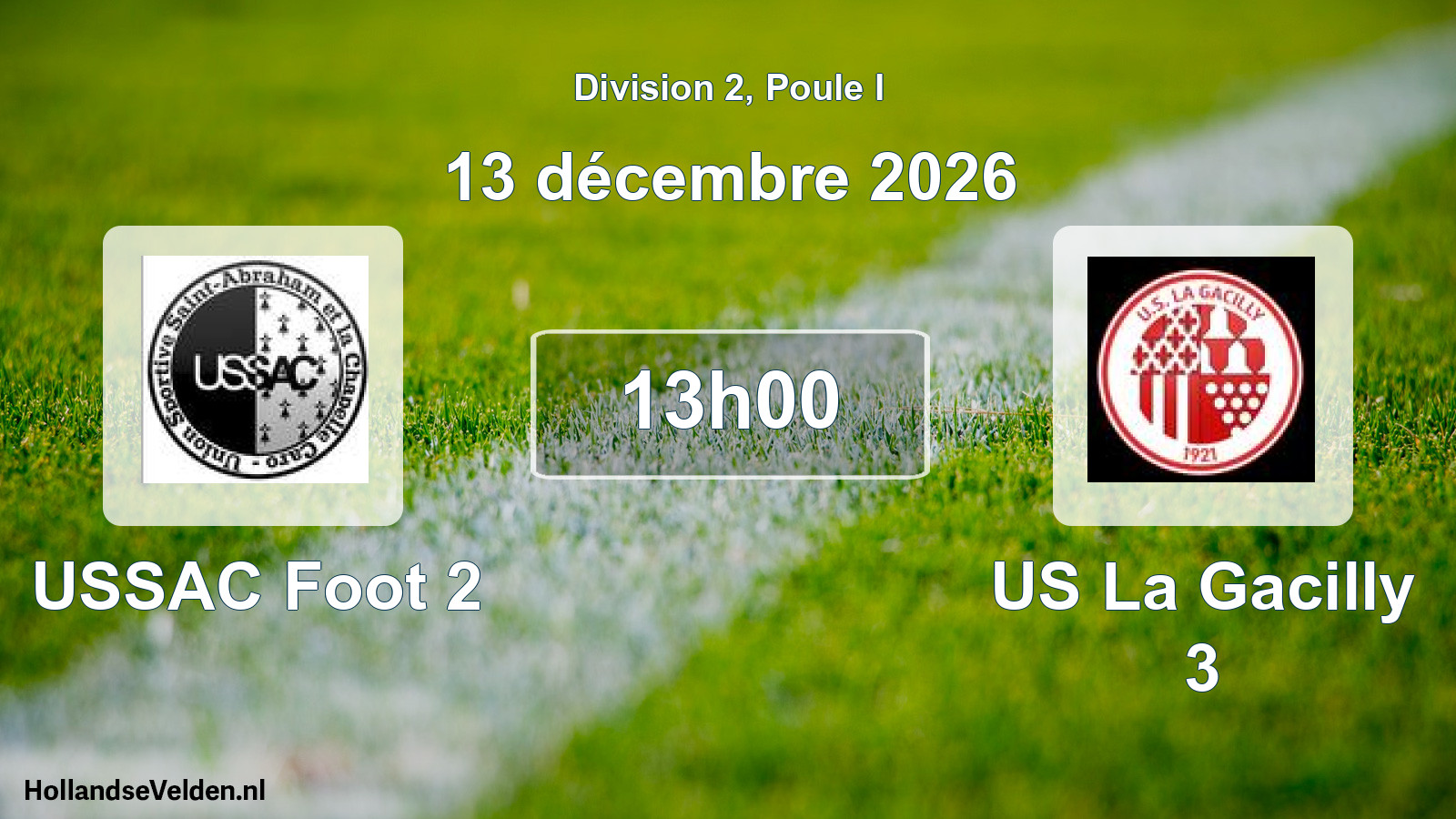 Match programmé: USSAC Foot 2 - US La Gacilly 3 (13 décembre 2026)