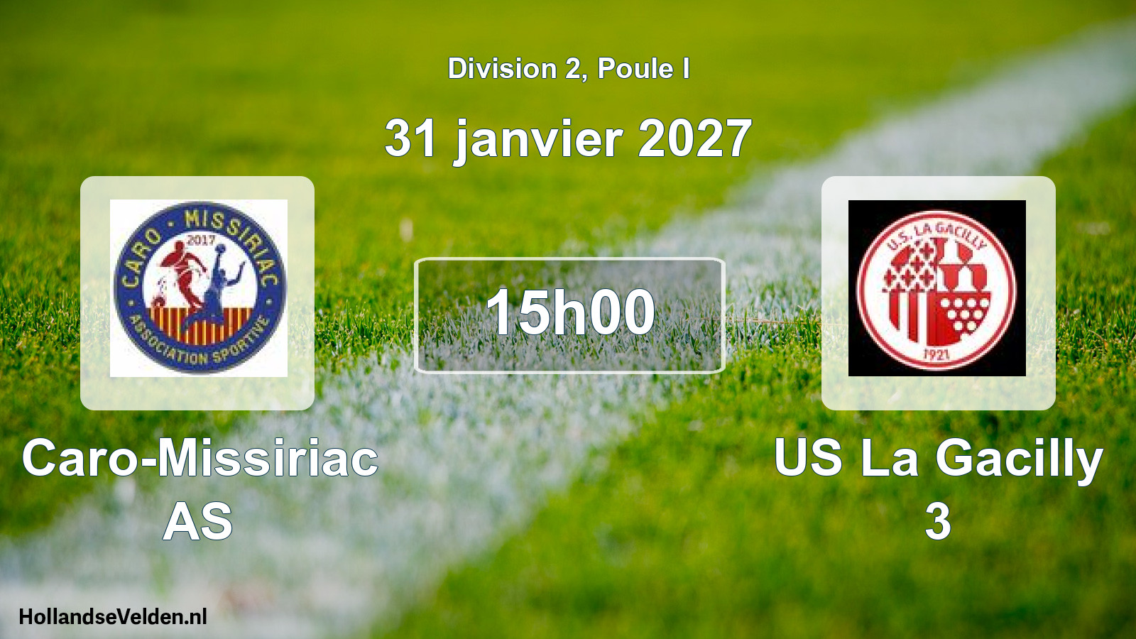 Match programmé: Caro-Missiriac AS - US La Gacilly 3 (31 janvier 2027)
