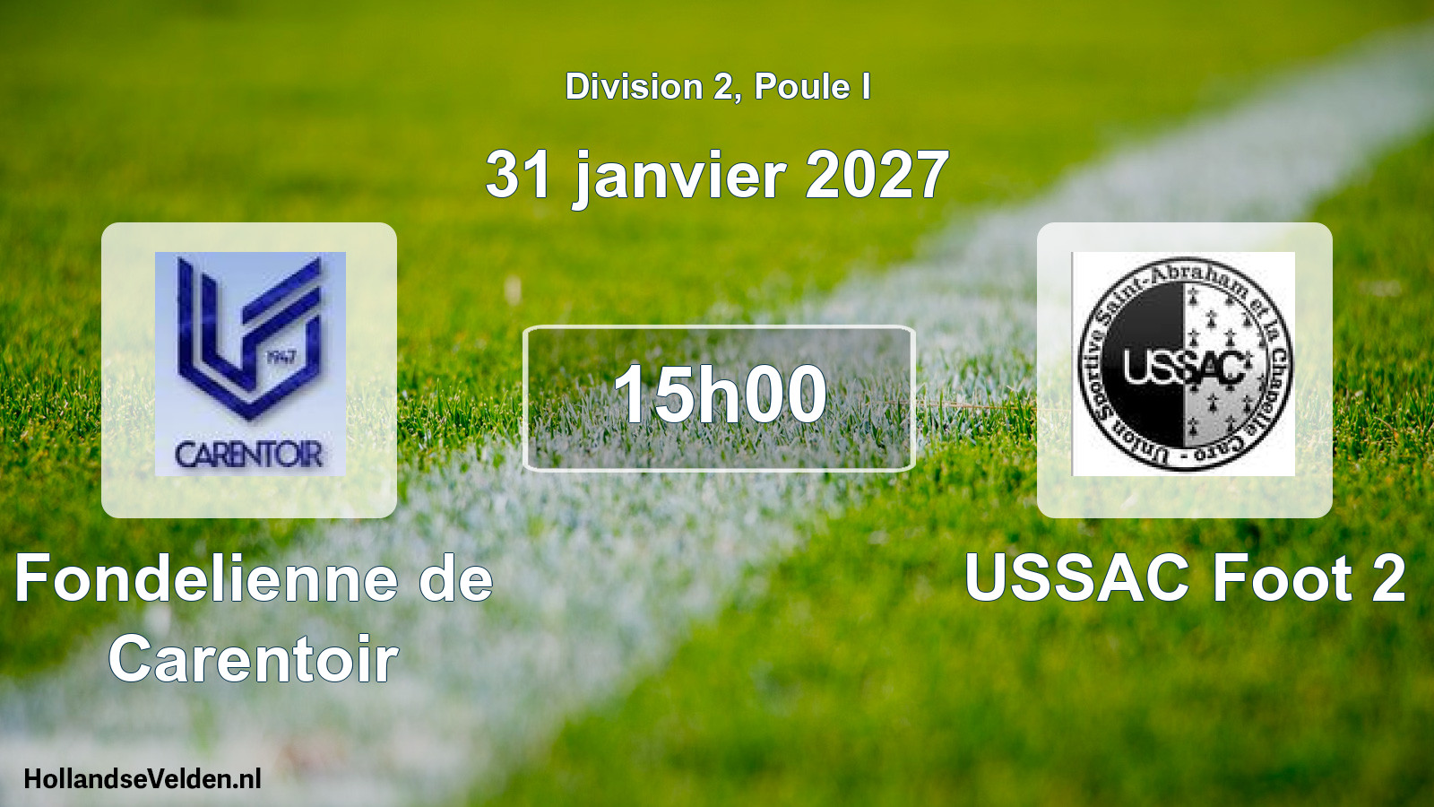 Match programmé: Fondelienne de Carentoir - USSAC Foot 2 (31 janvier 2027)
