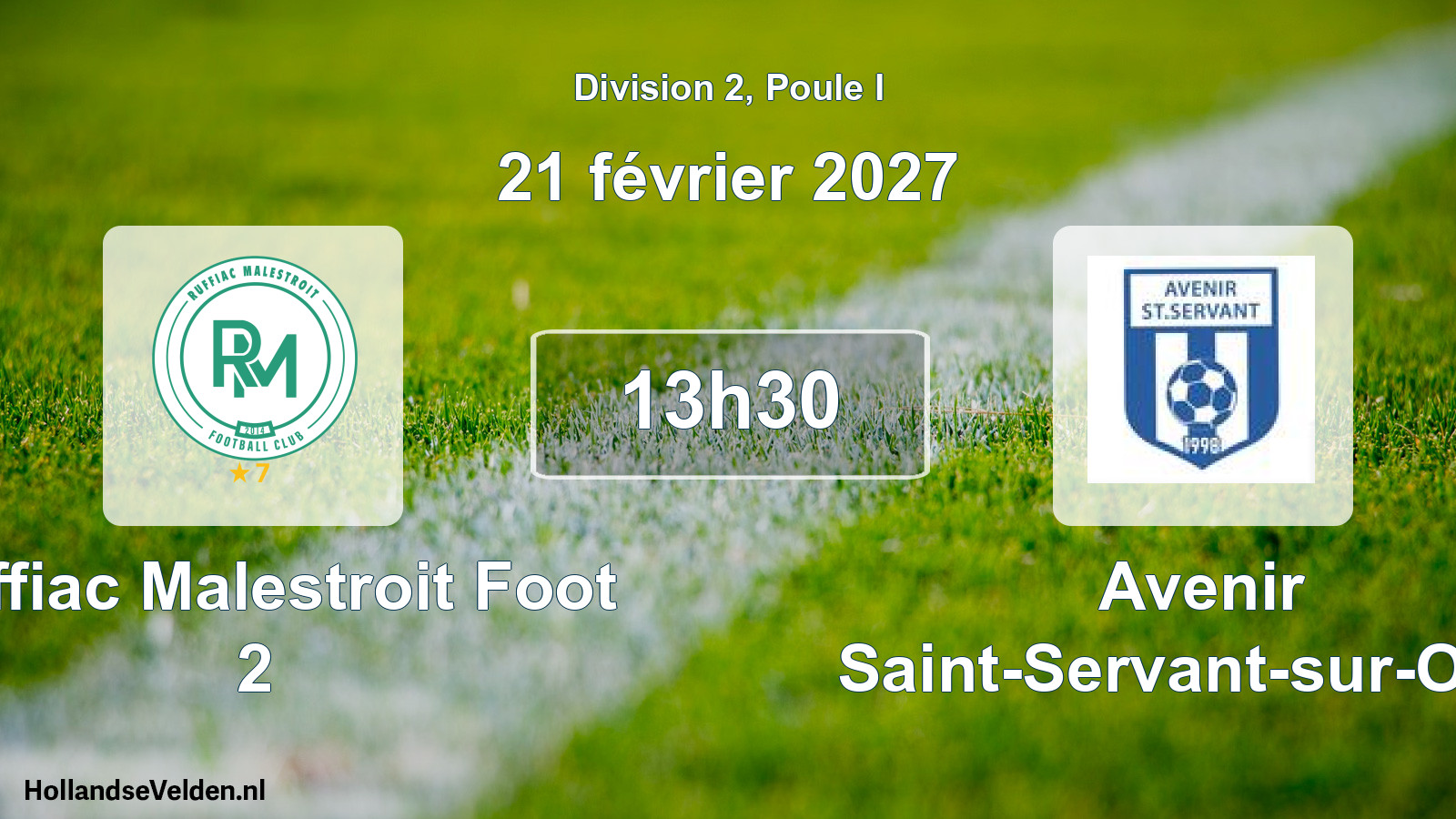 Match programmé: Ruffiac Malestroit Foot 2 - Avenir Saint-Servant-sur-Oust (21 février 2027)