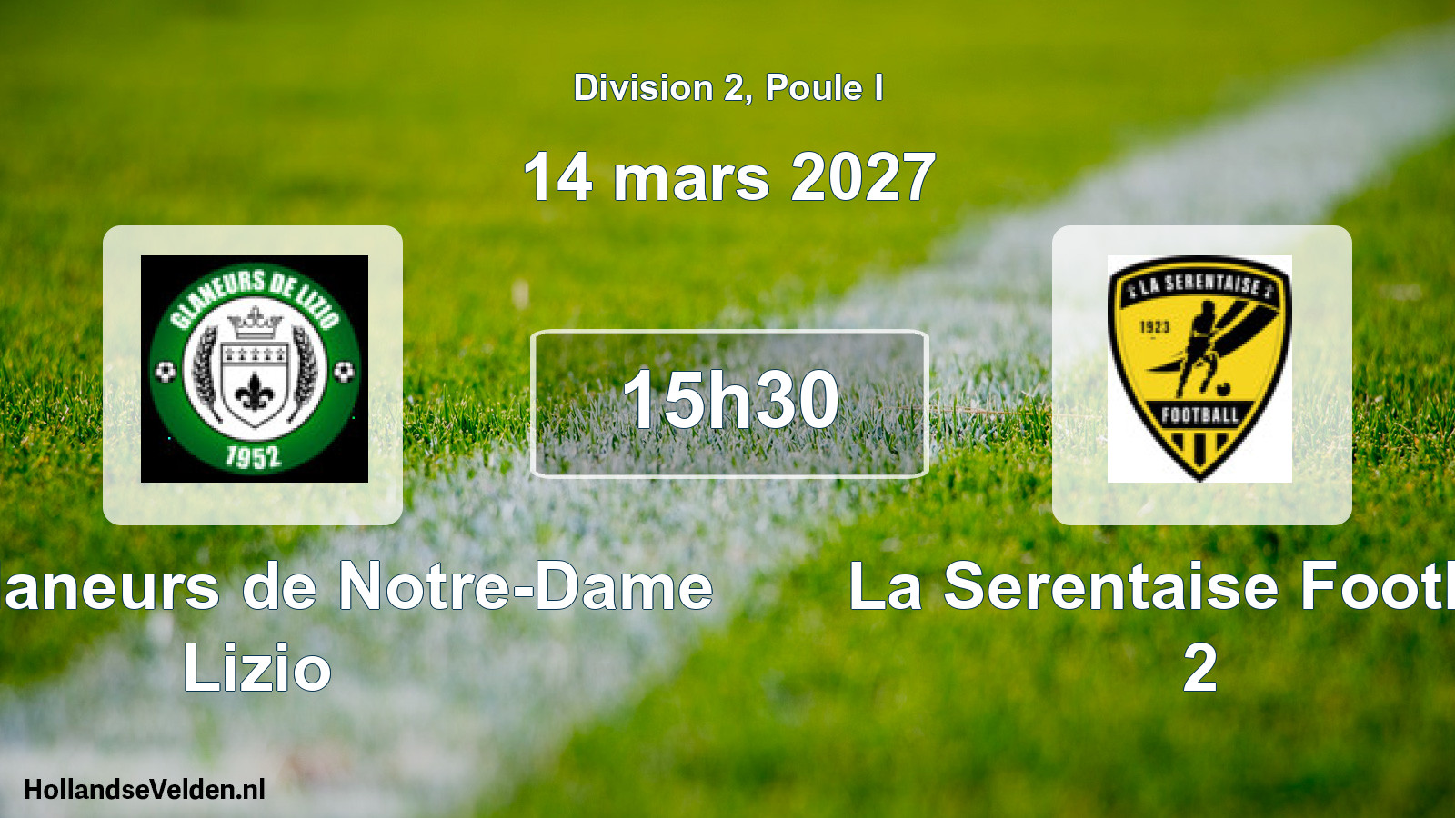 Match programmé: Les Glaneurs de Notre-Dame Lizio - La Serentaise Football 2 (14 mars 2027)