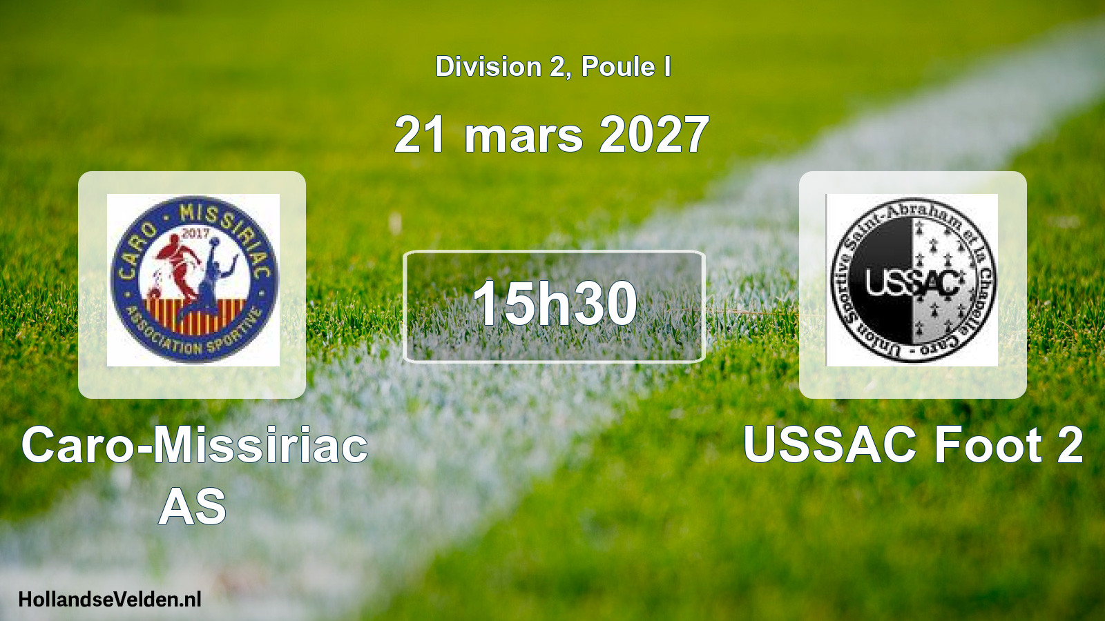 Match programmé: Caro-Missiriac AS - USSAC Foot 2 (21 mars 2027)