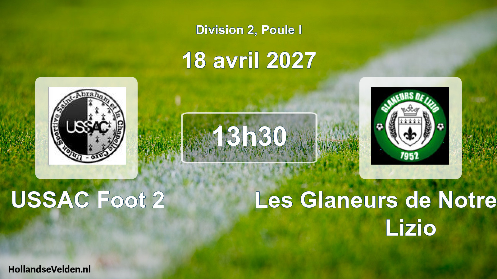 Match programmé: USSAC Foot 2 - Les Glaneurs de Notre-Dame Lizio (18 avril 2027)