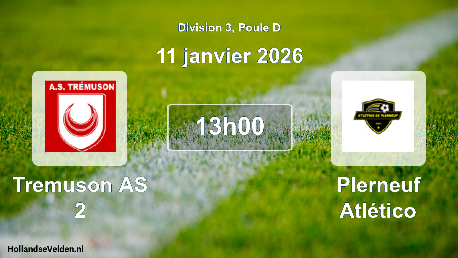 Scheduled Match: Tremuson AS 2 - Plerneuf Atlético (11 January 2026)