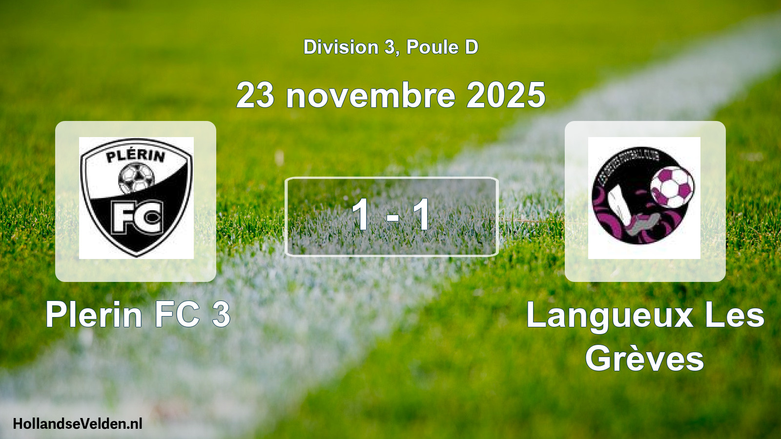 Match joué: Plerin FC 3 - Langueux Les Grèves 1 - 1 (23 novembre 2025)