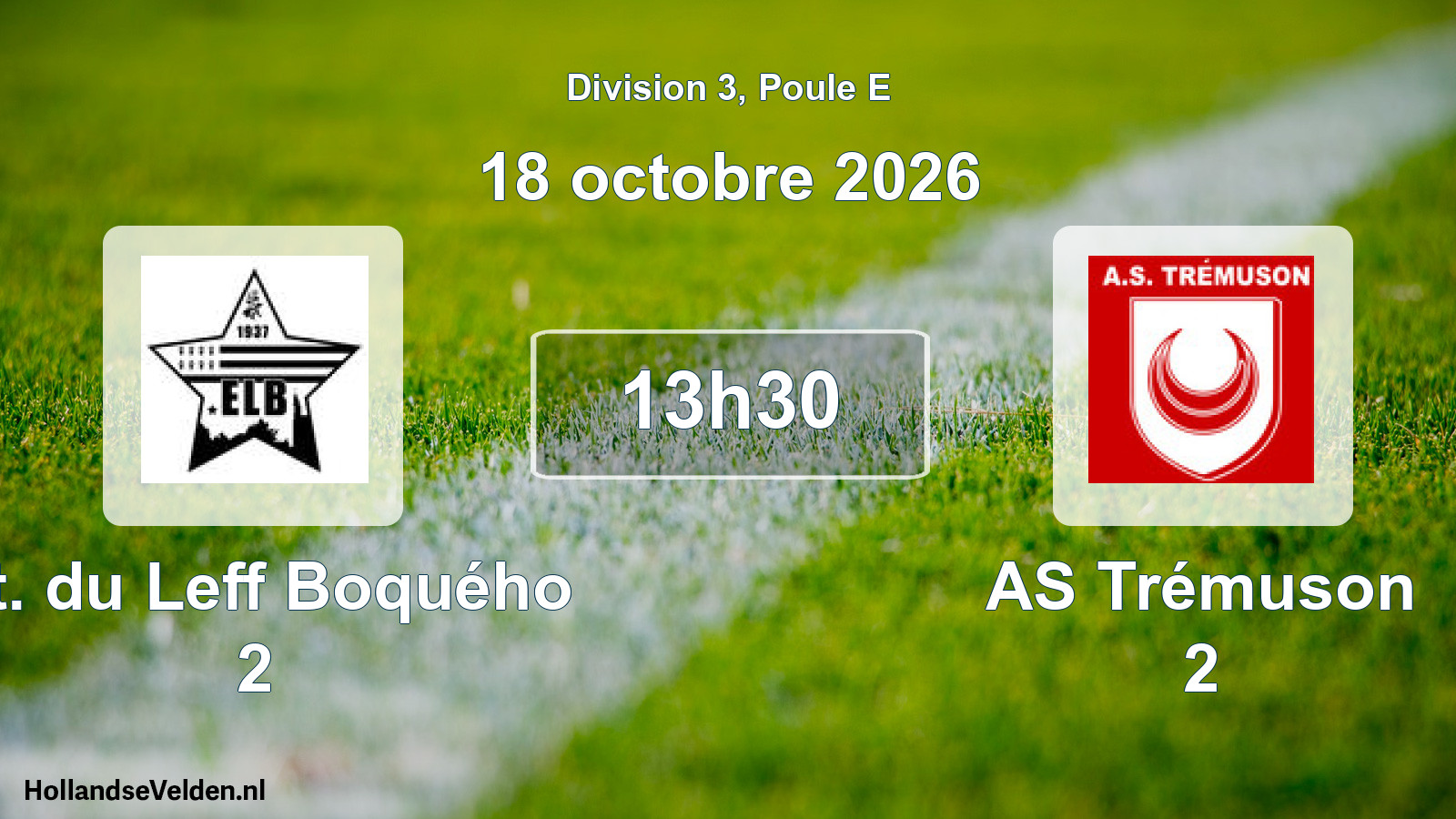 Match programmé: Et. du Leff Boquého 2 - AS Trémuson 2 (18 octobre 2026)