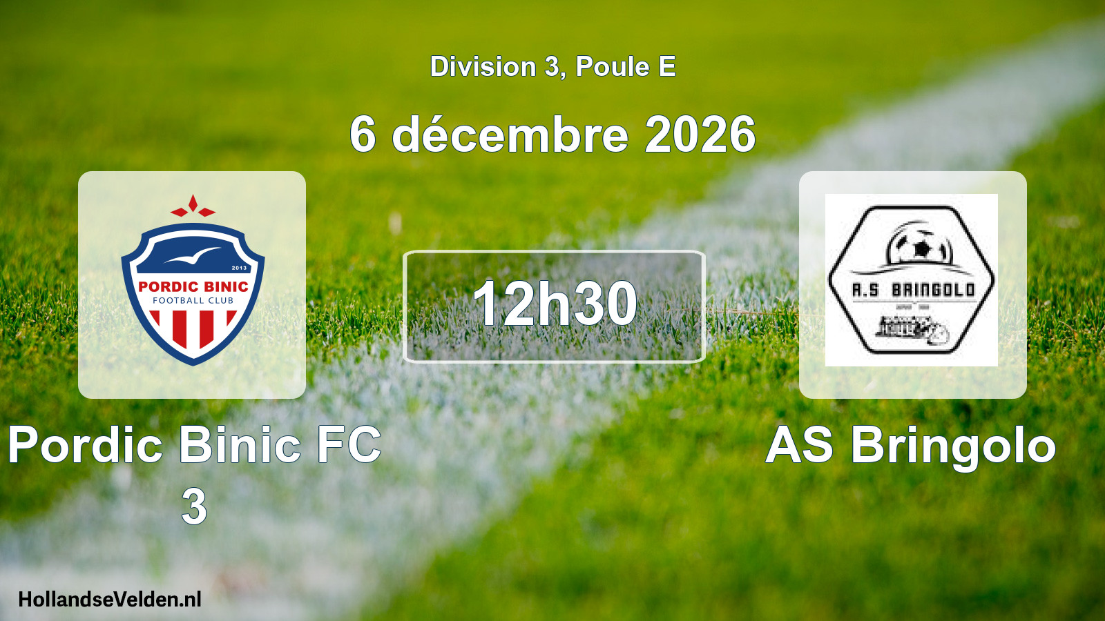 Match programmé: Pordic Binic FC 3 - AS Bringolo (6 décembre 2026)