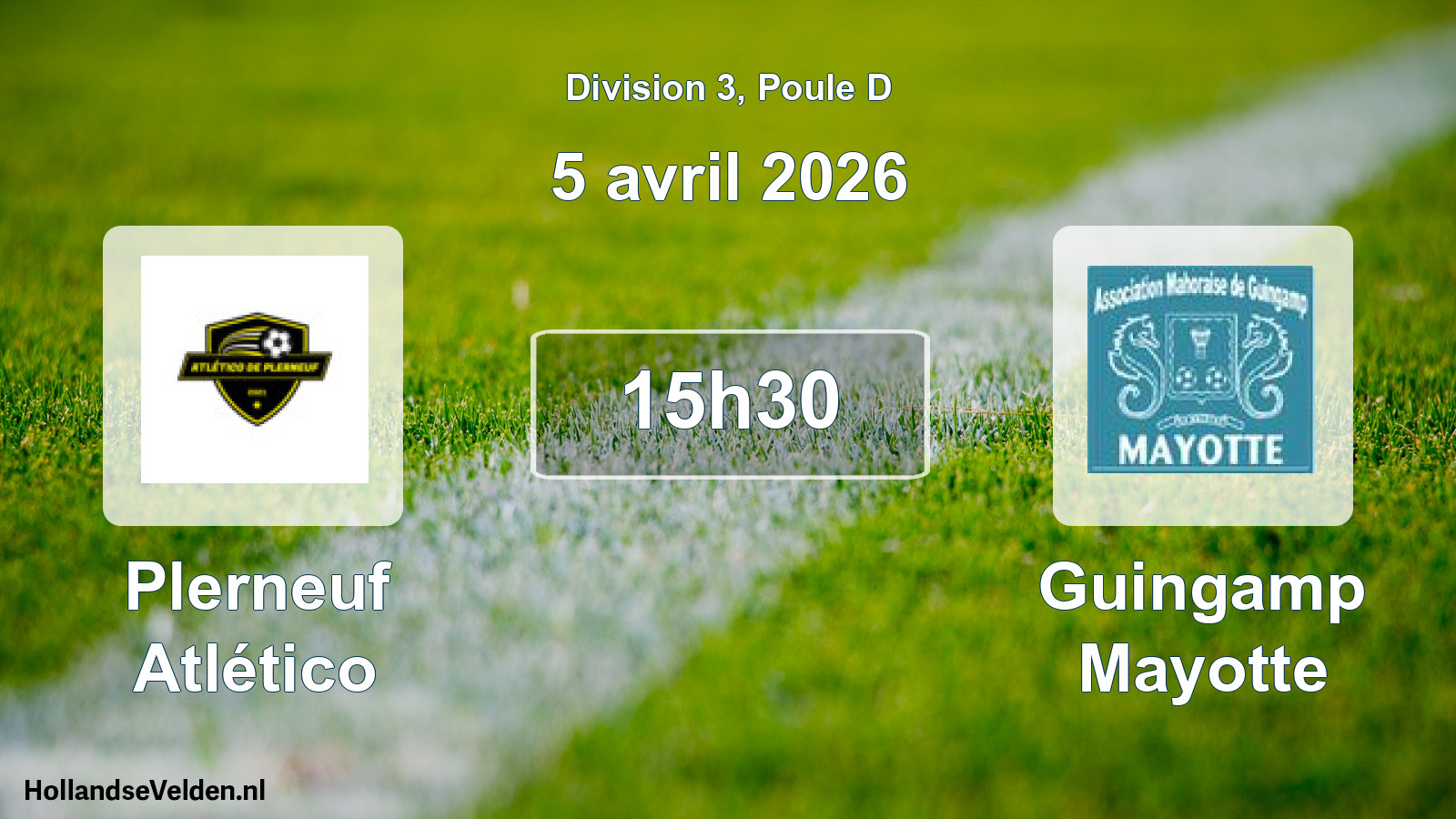 Geplande wedstrijd: Plerneuf Atlético - Guingamp Mayotte (5 april 2026)