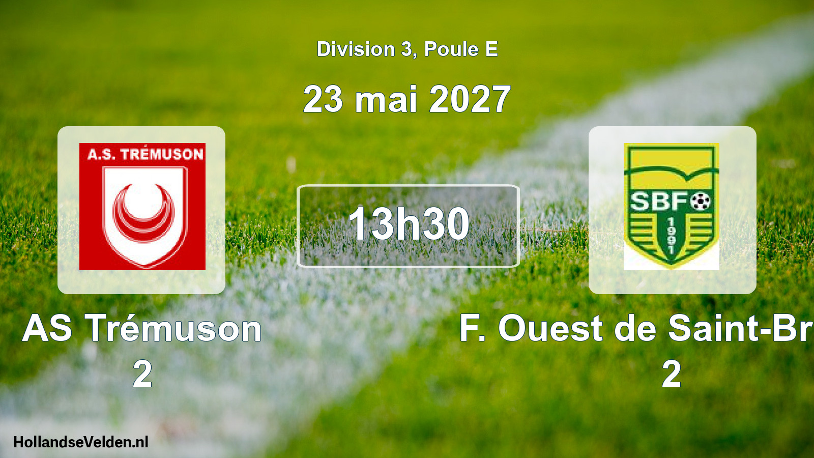 Match programmé: AS Trémuson 2 - F. Ouest de Saint-Brieuc 2 (23 mai 2027)