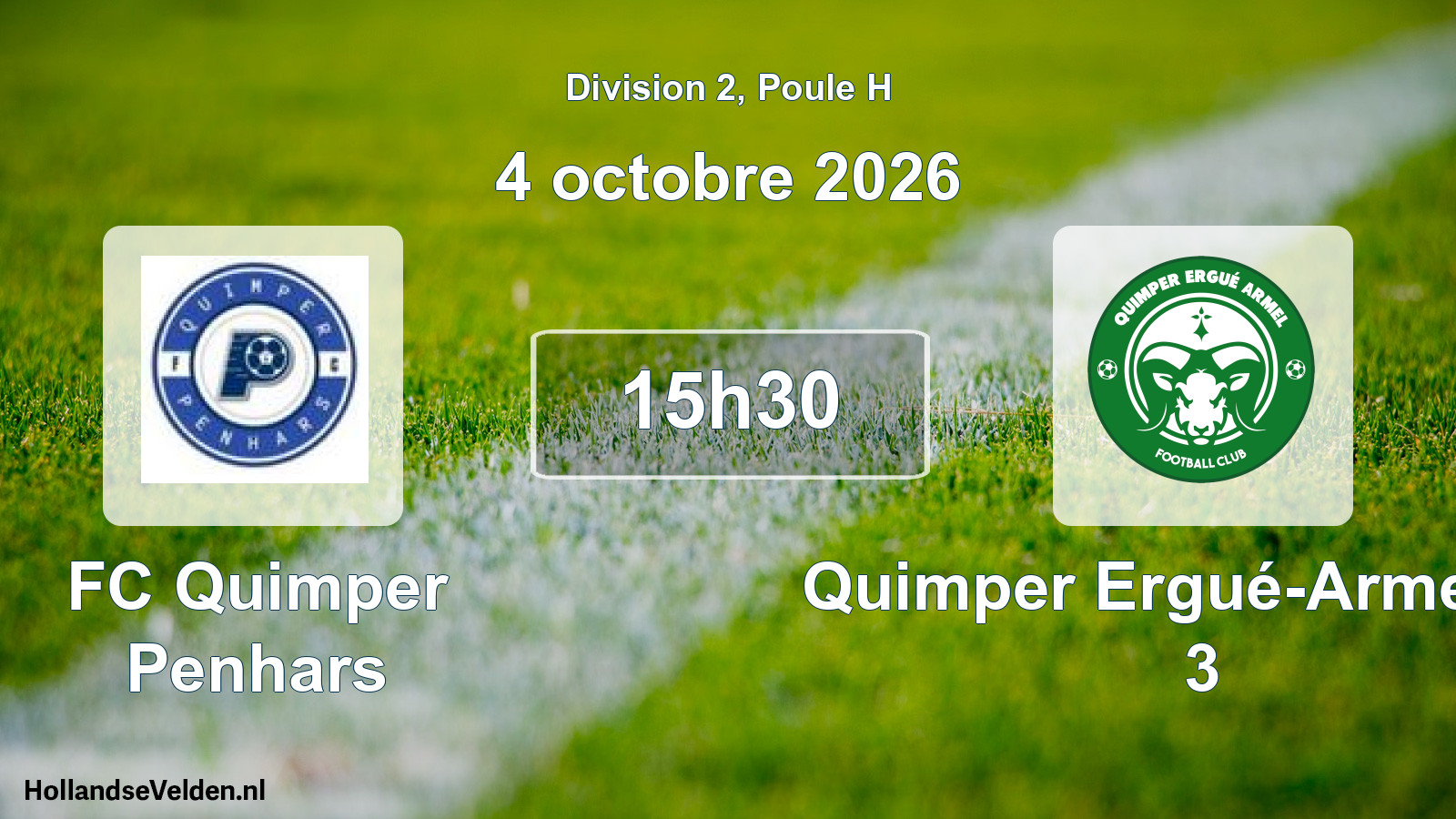 Match programmé: FC Quimper Penhars - Quimper Ergué-Armel FC 3 (4 octobre 2026)