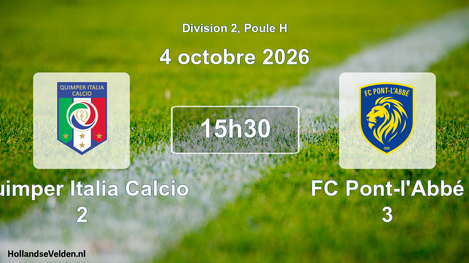 Scheduled Match: Quimper Italia Calcio 2 - FC Pont-l'Abbé 3 (4 October 2026)