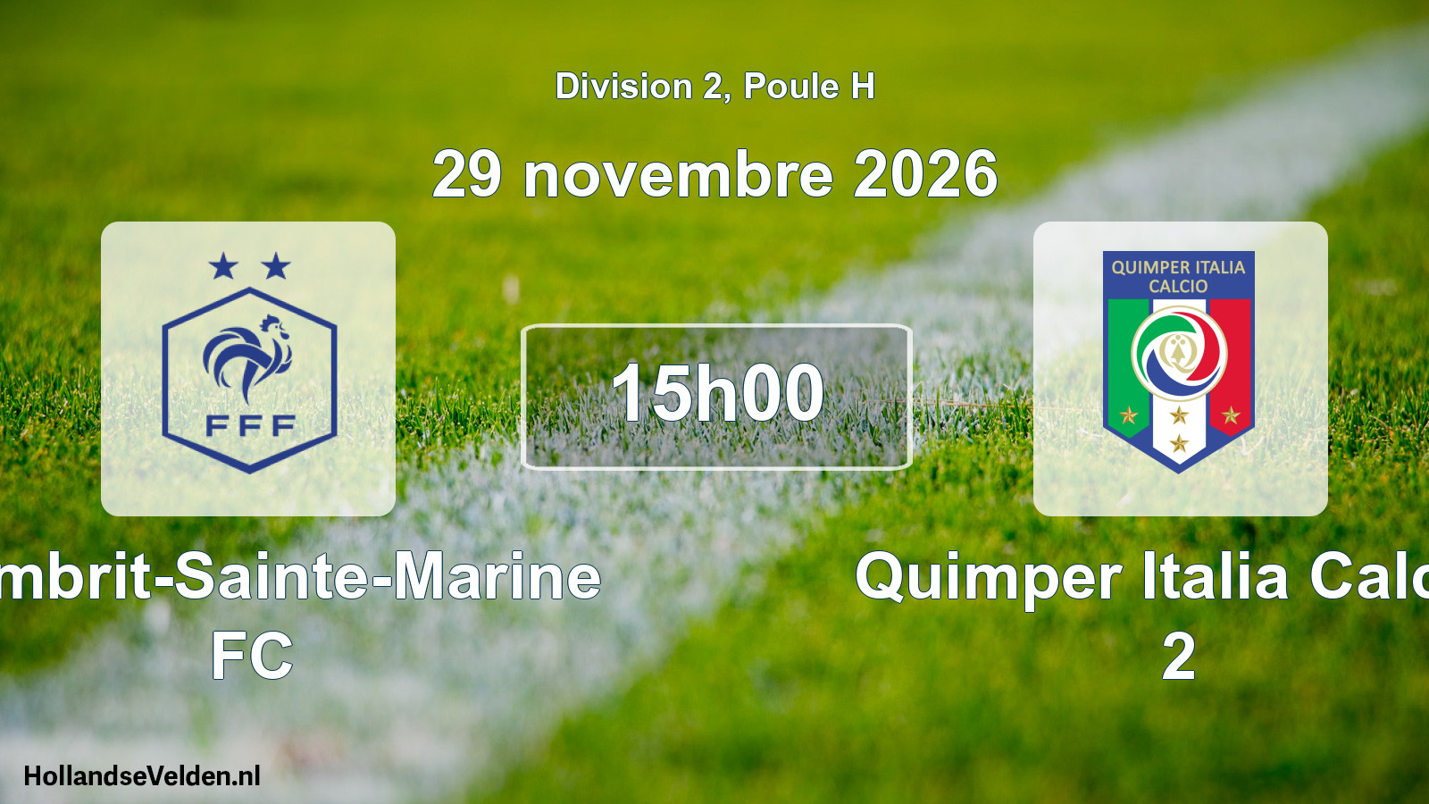 Scheduled Match: Combrit-Sainte-Marine FC - Quimper Italia Calcio 2 (29 November 2026)