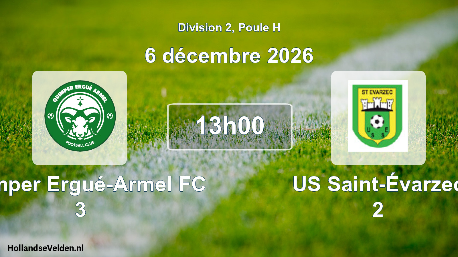 Scheduled Match: Quimper Ergué-Armel FC 3 - US Saint-Évarzec 2 (6 December 2026)