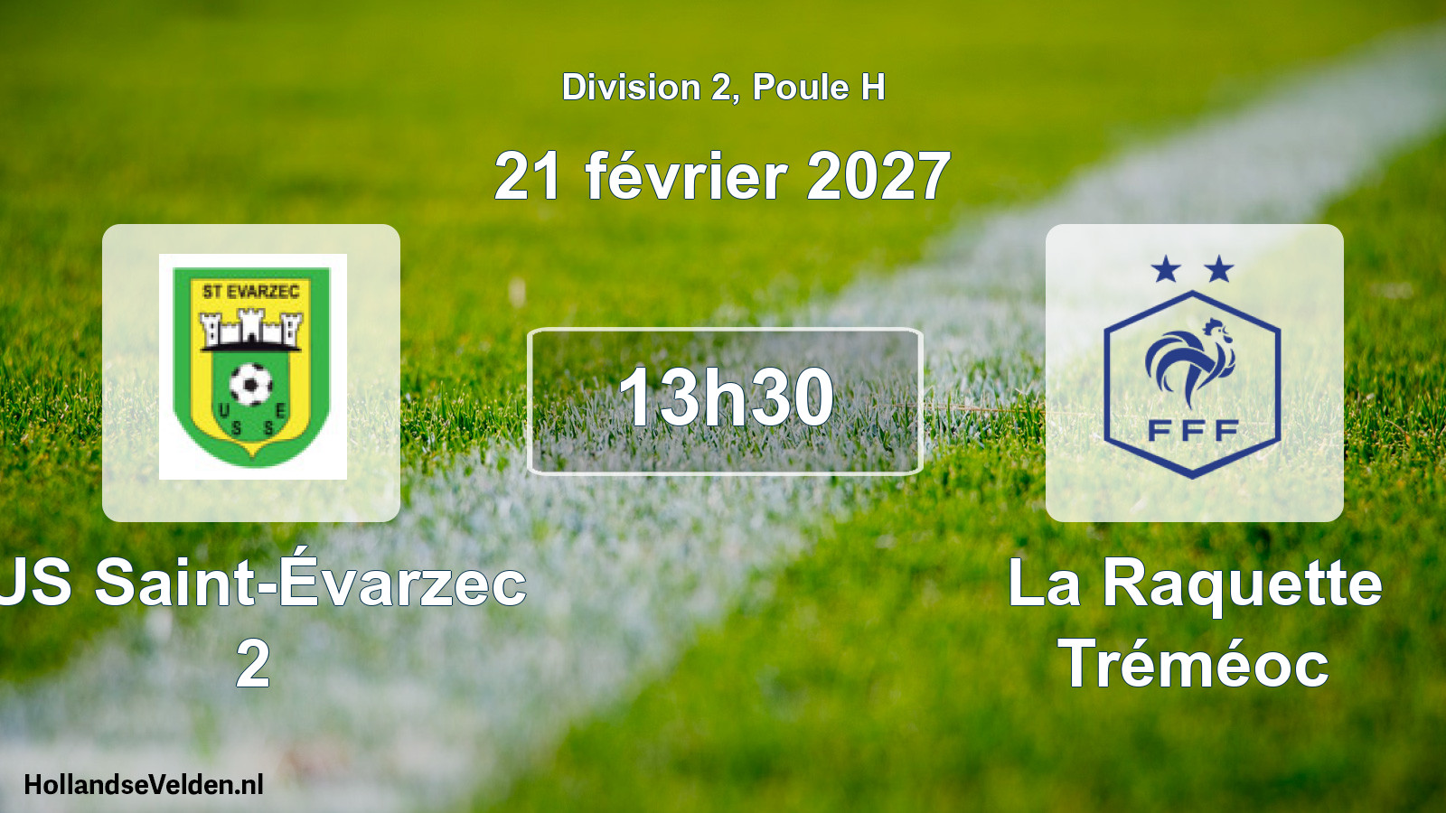 Match programmé: US Saint-Évarzec 2 - La Raquette Tréméoc (21 février 2027)