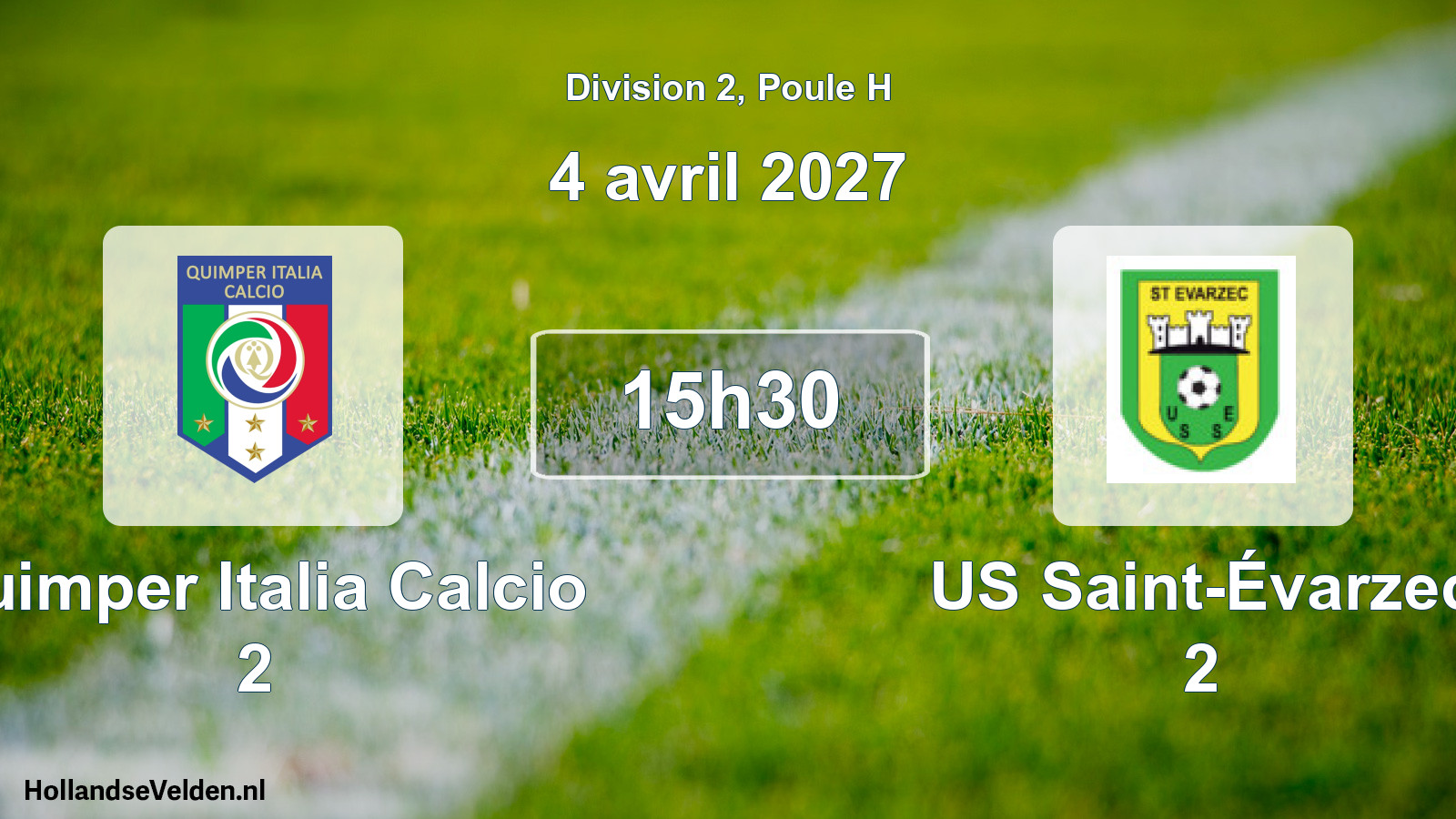 Match programmé: Quimper Italia Calcio 2 - US Saint-Évarzec 2 (4 avril 2027)