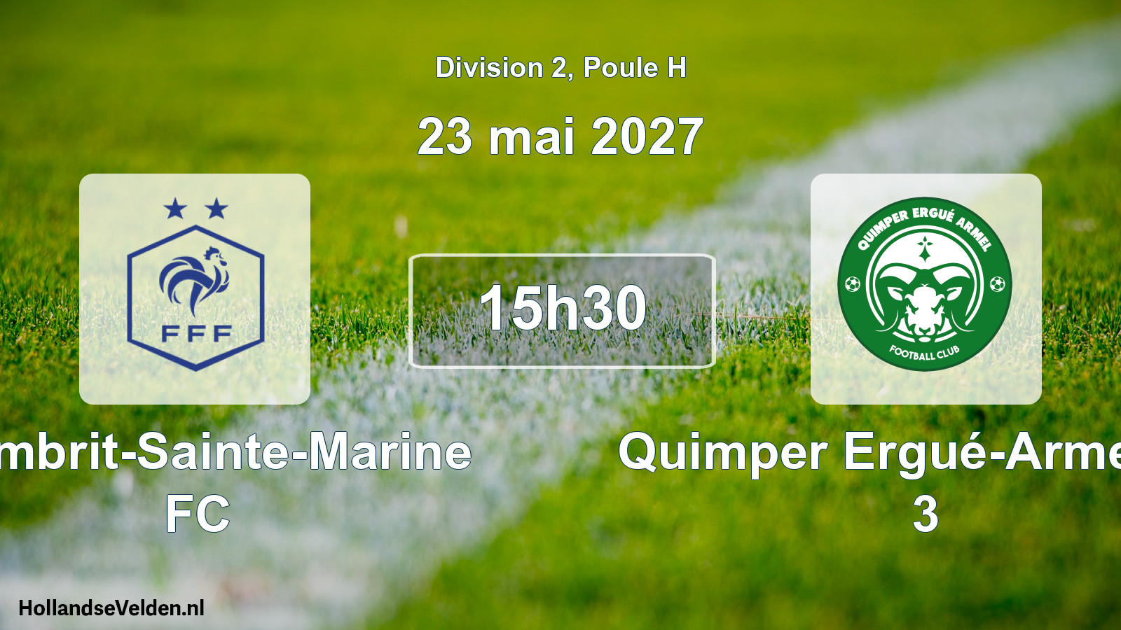 Match programmé: Combrit-Sainte-Marine FC - Quimper Ergué-Armel FC 3 (23 mai 2027)