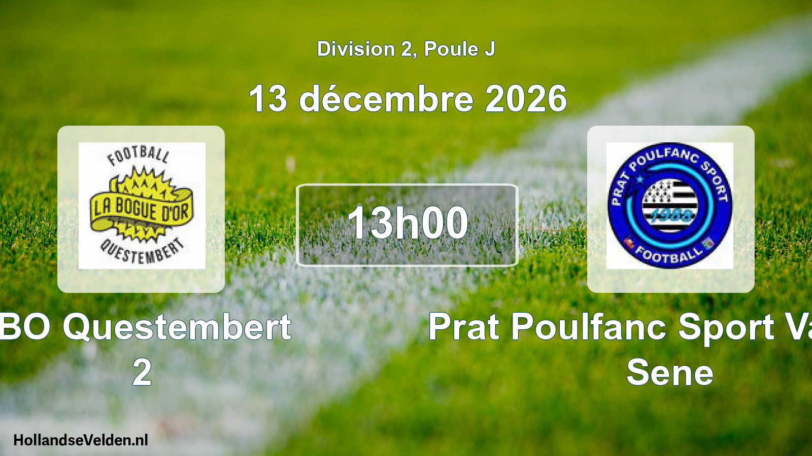 Match programmé: BO Questembert 2 - Prat Poulfanc Sport Vannes Sene (13 décembre 2026)