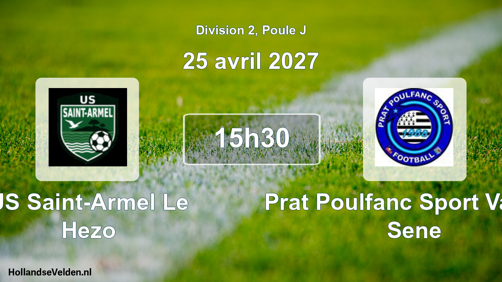 Match programmé: US Saint-Armel Le Hezo - Prat Poulfanc Sport Vannes Sene (25 avril 2027)